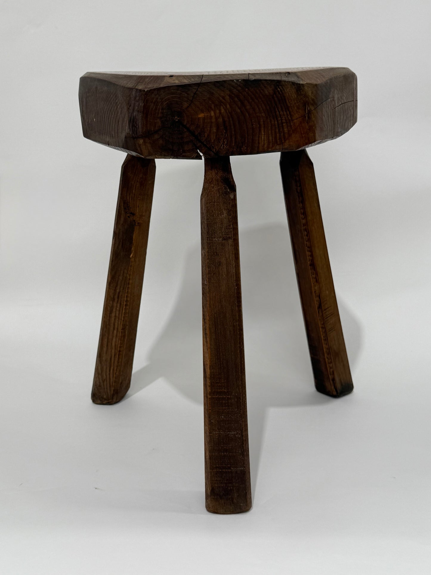 Vintage French Brutalist Stool