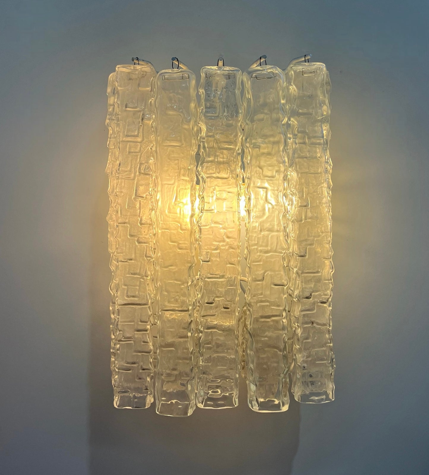 Pair of Murano Glass Tube Wall Lights by Venini