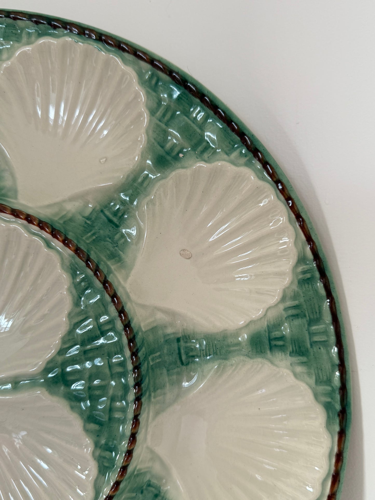 Antique French Ceramic Oyster Platter