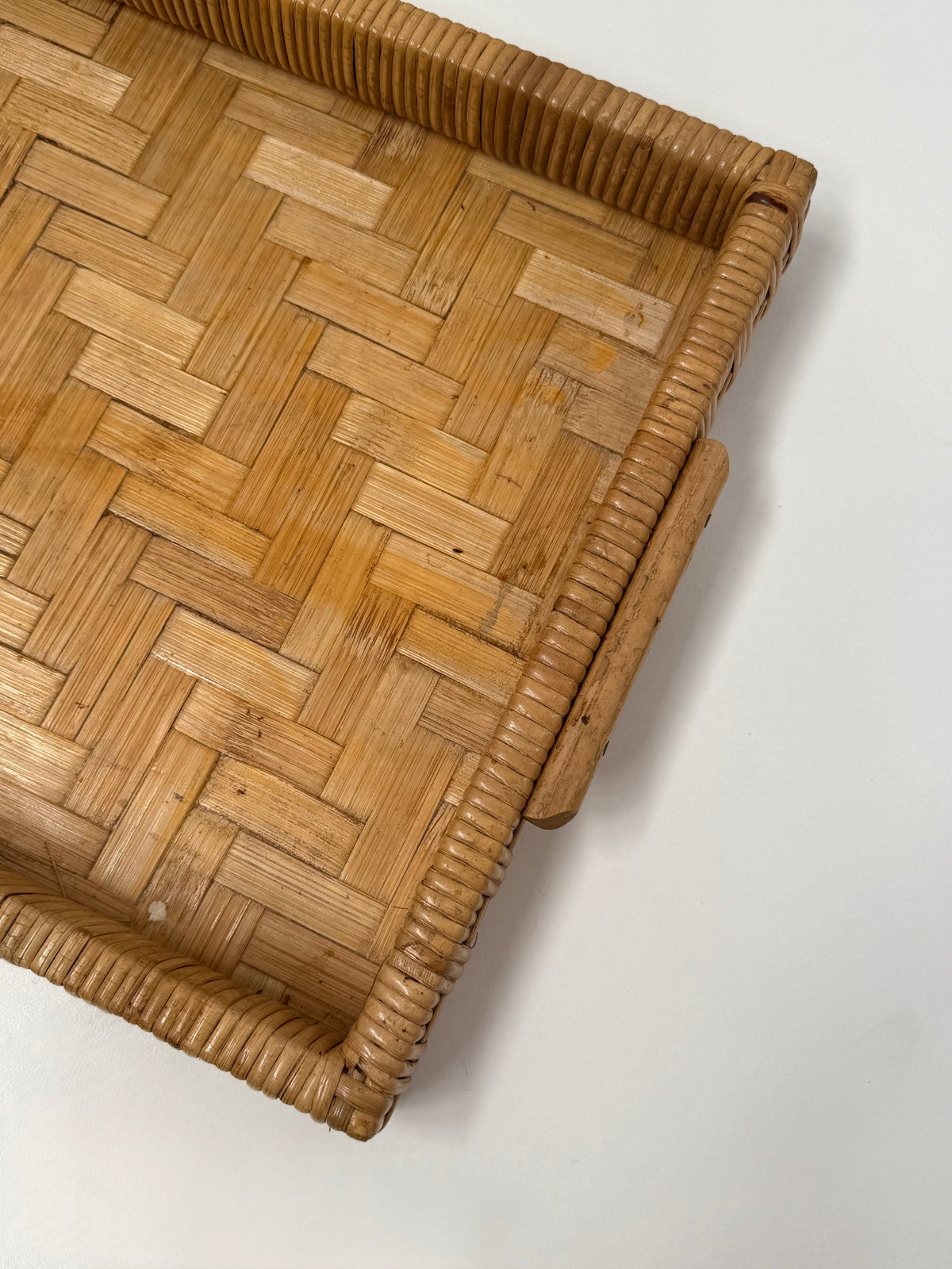 Italian Rattan & Bamboo Tray