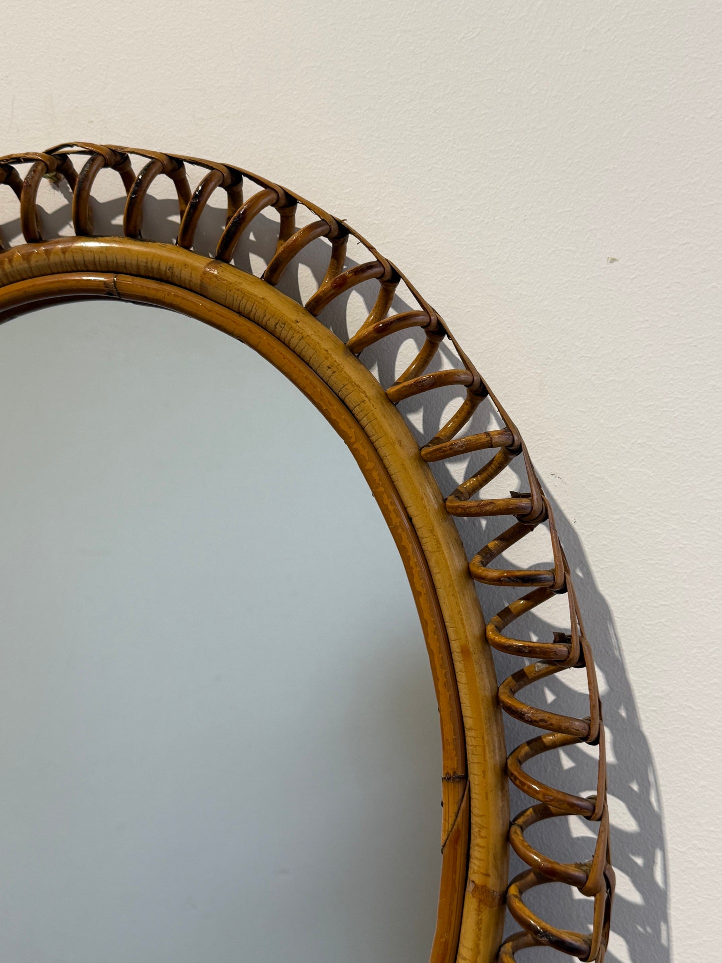 Italian Bamboo Mirror by Franco Albini