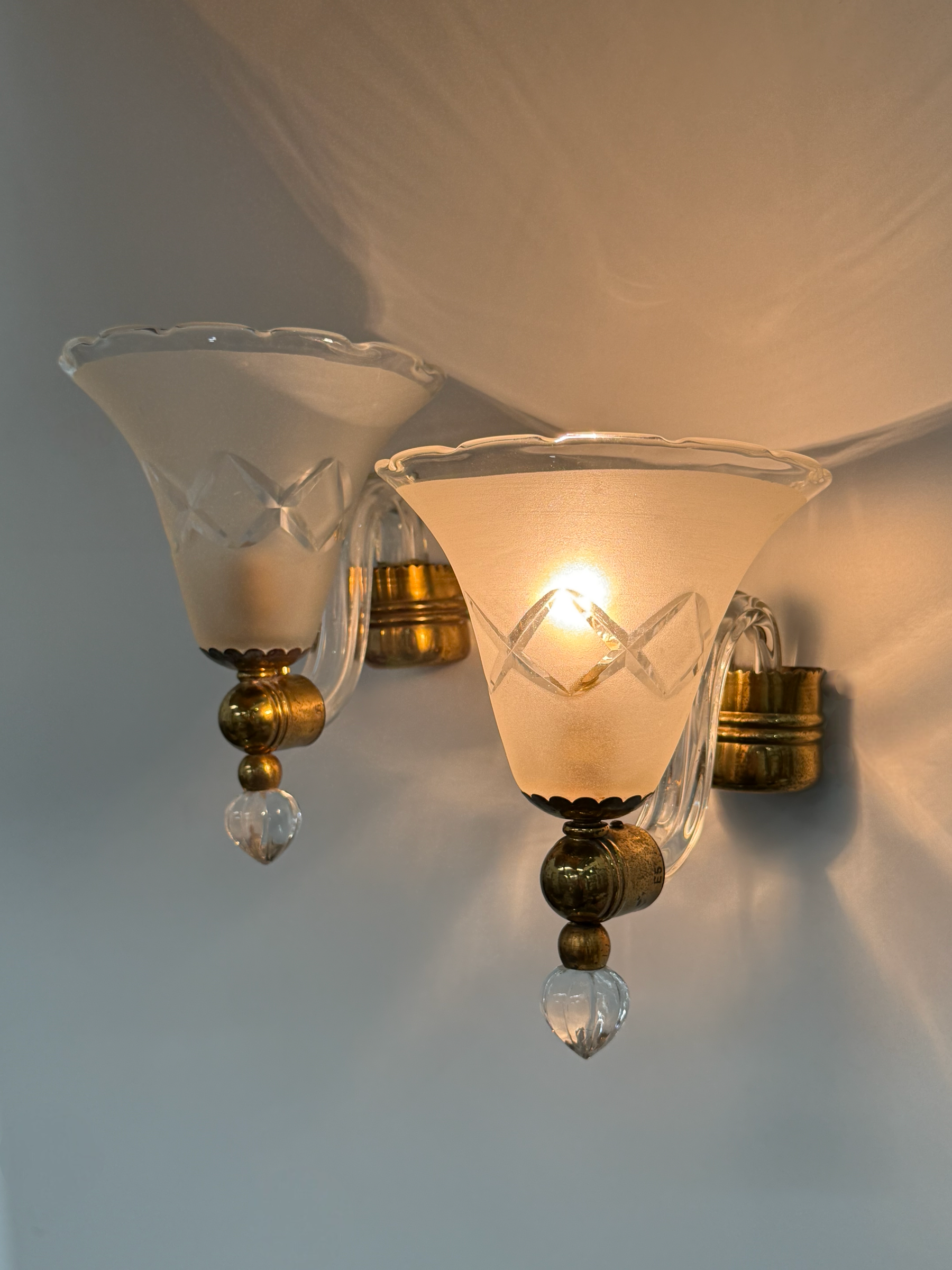 Pair of Murano Wall Lights by Barovier