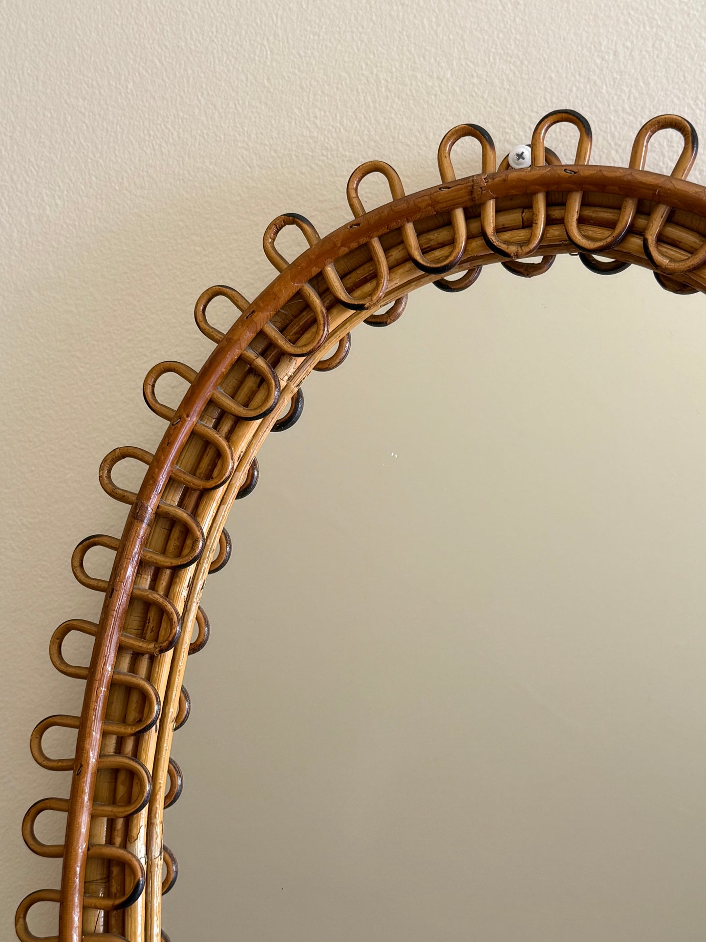 Italian Bamboo Loop Mirror by Bonacina