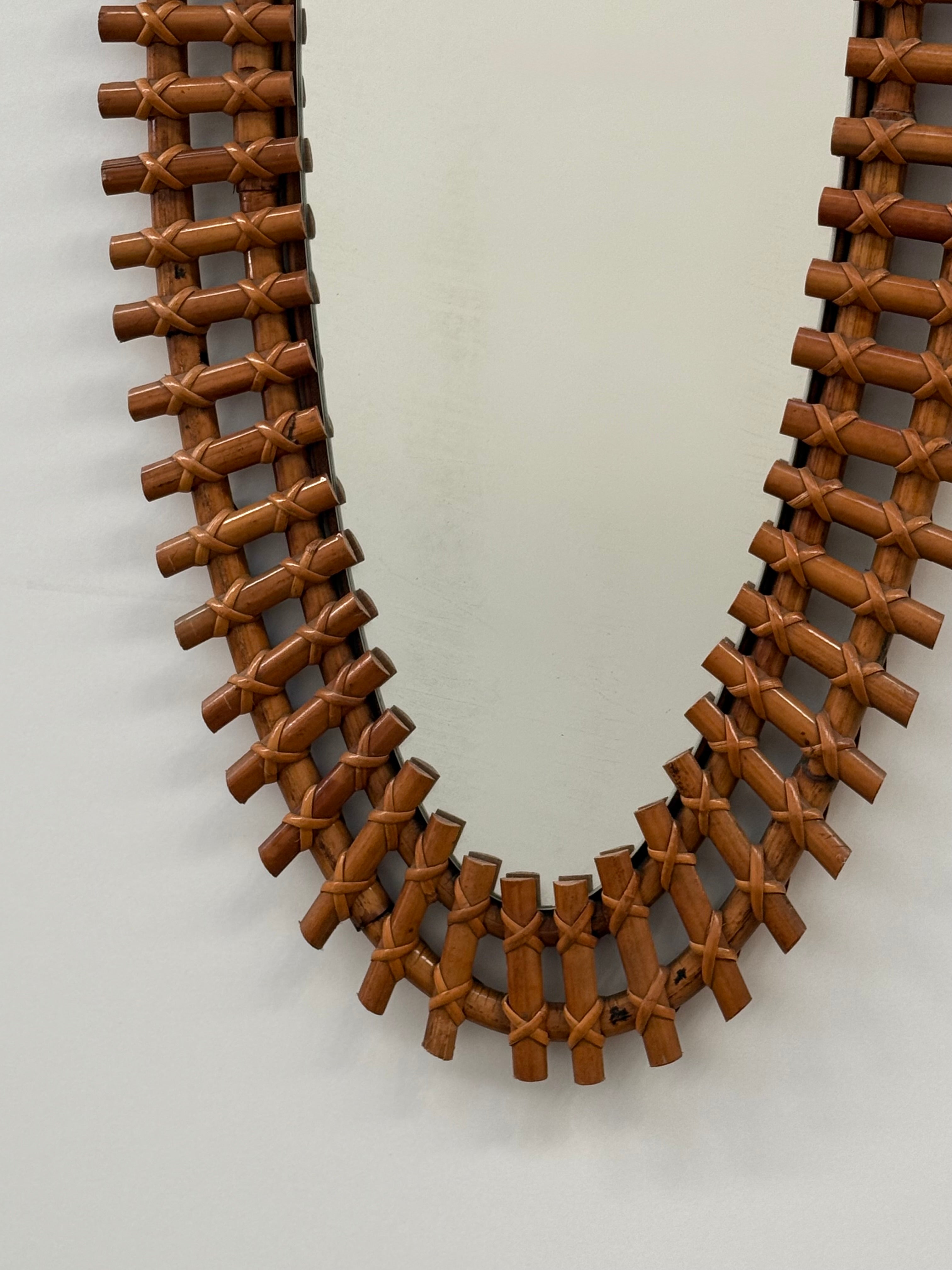 Italian Full Length Bamboo Mirror by Bonacina