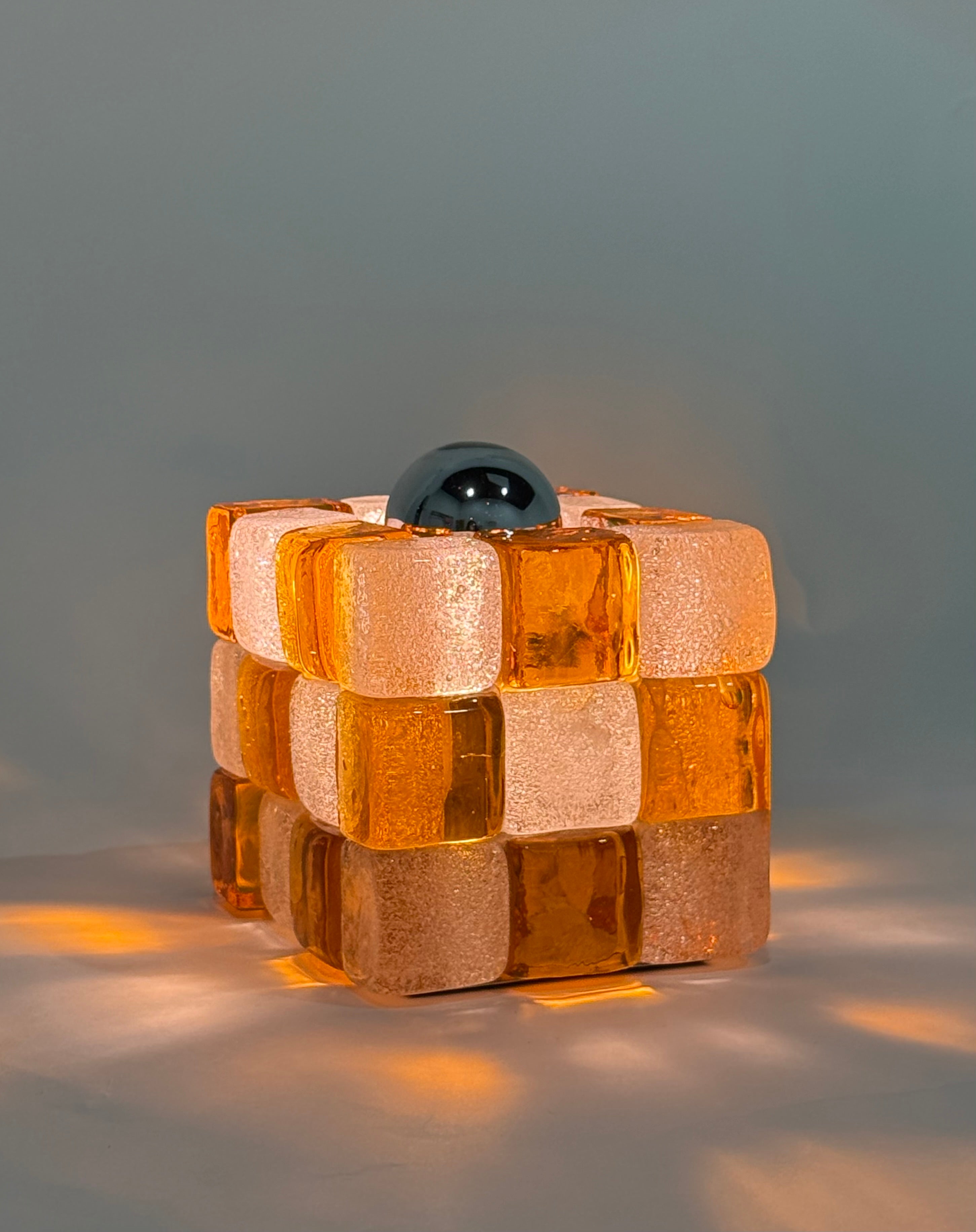 1970’s Murano Cube Table Lamp by Poliarte - Two Available