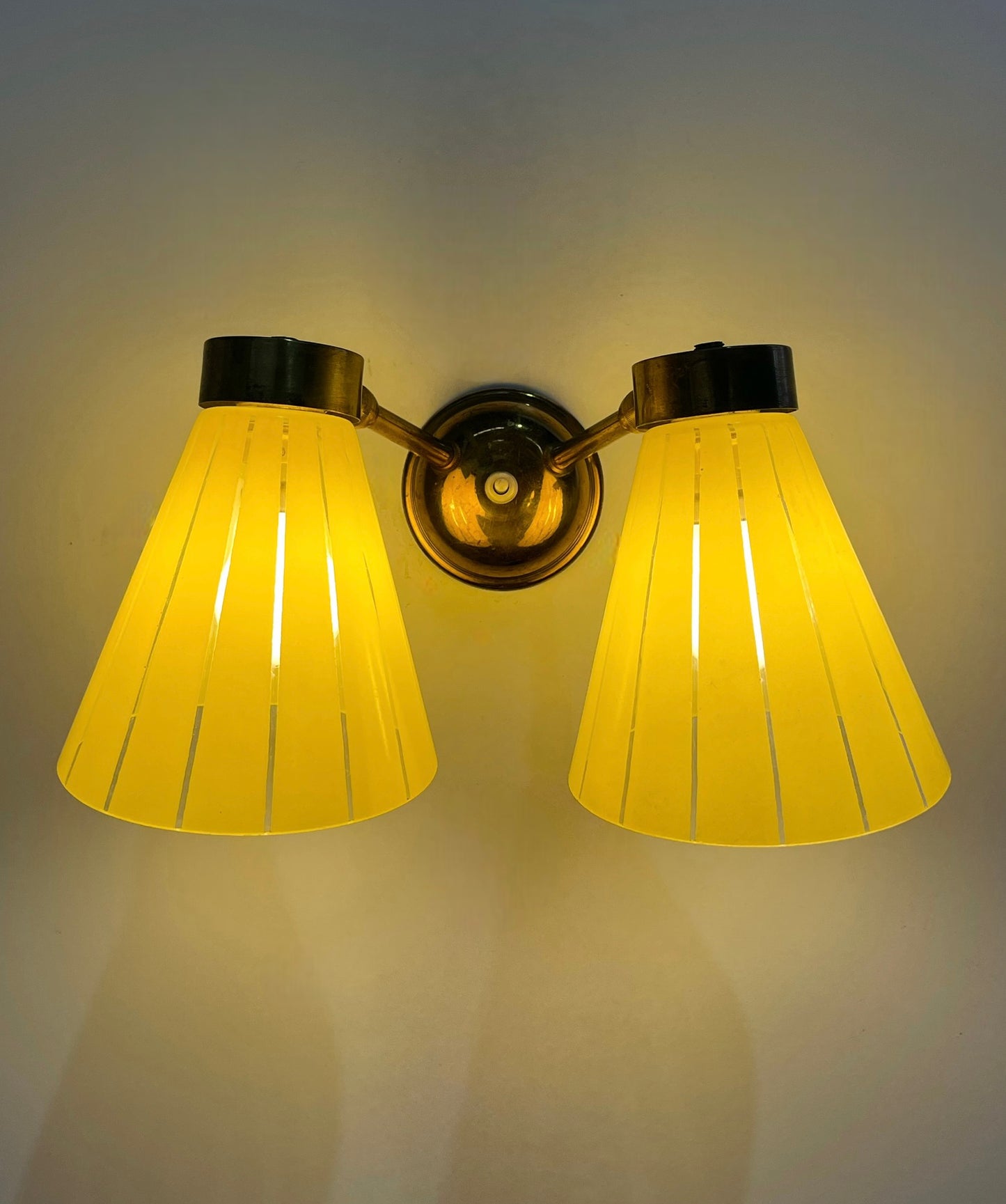 Pair of 1950’s French Glass Wall Lights