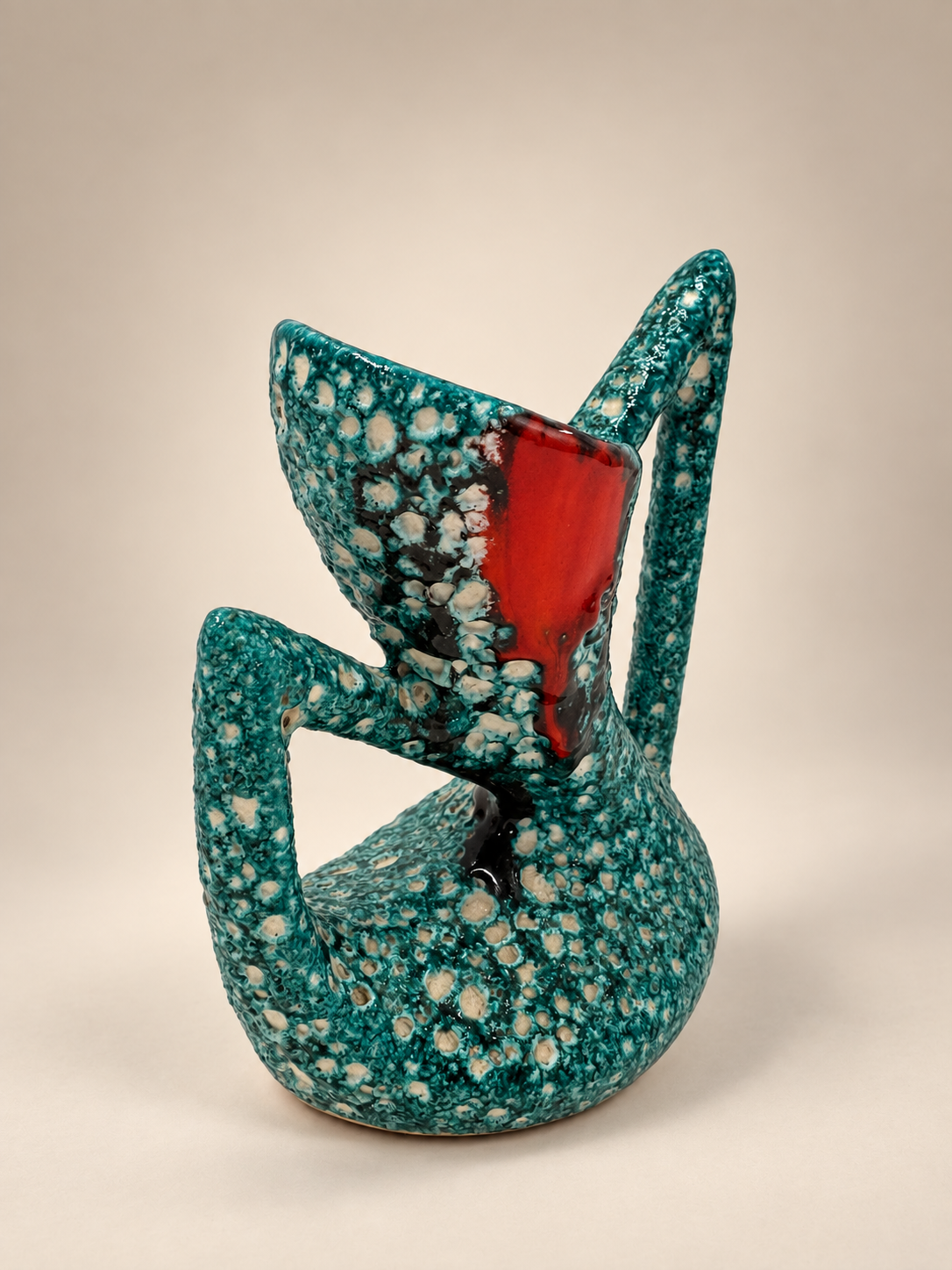 French Ceramic Fat Lava Vase