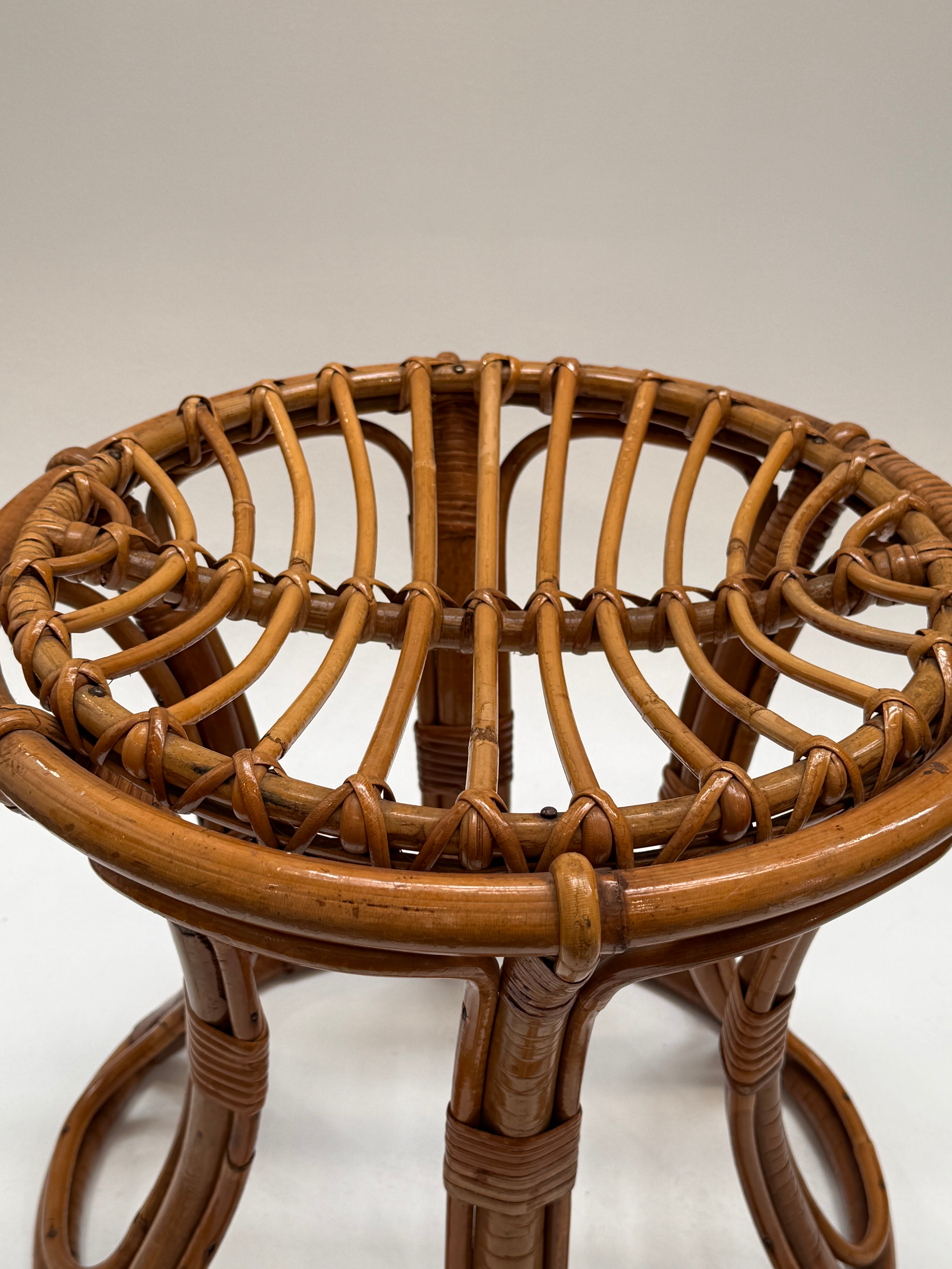 Italian Bamboo Stool by Franco Albini - Two Available