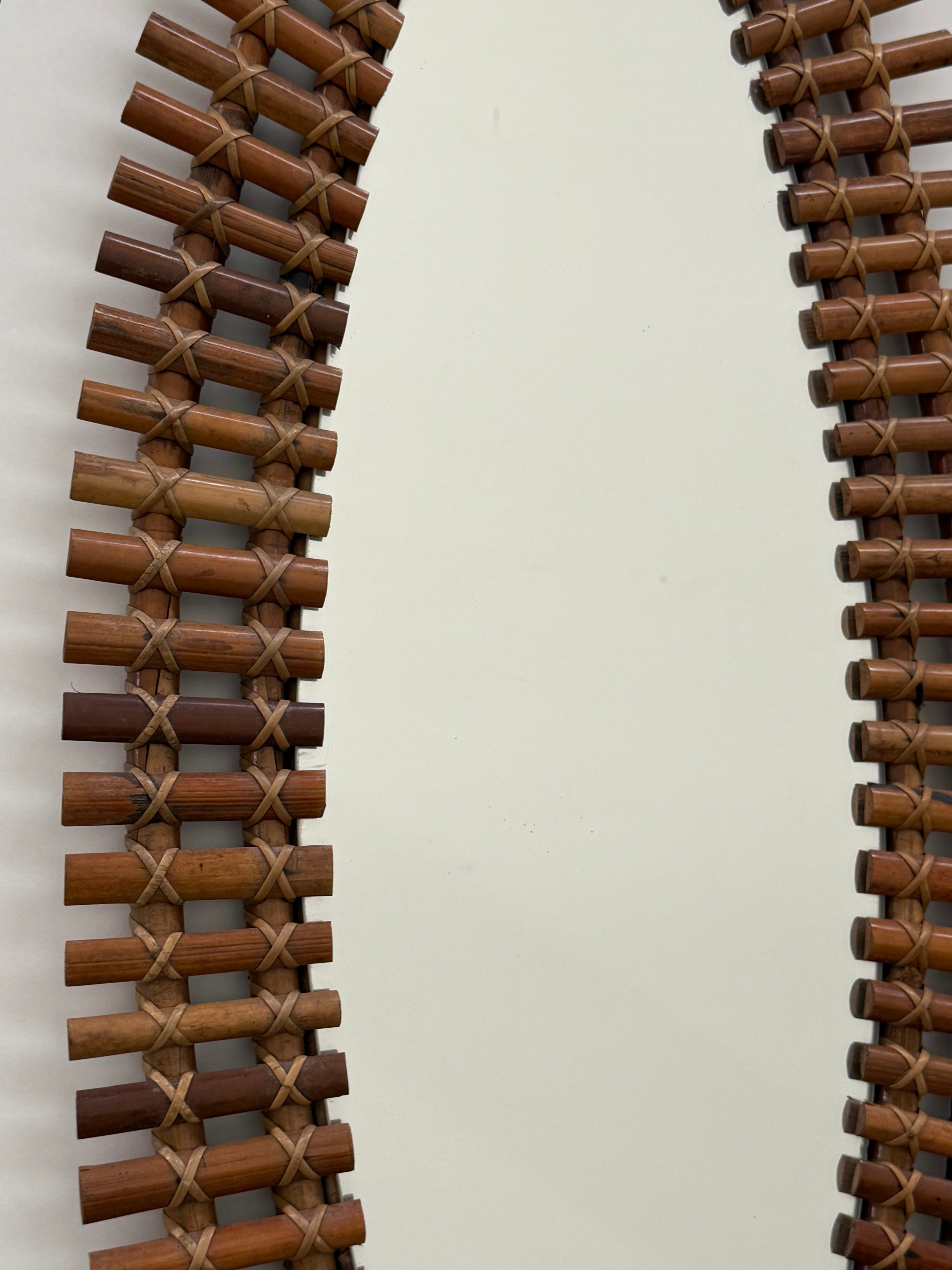 Italian Full Length Bamboo Mirror by Bonacina