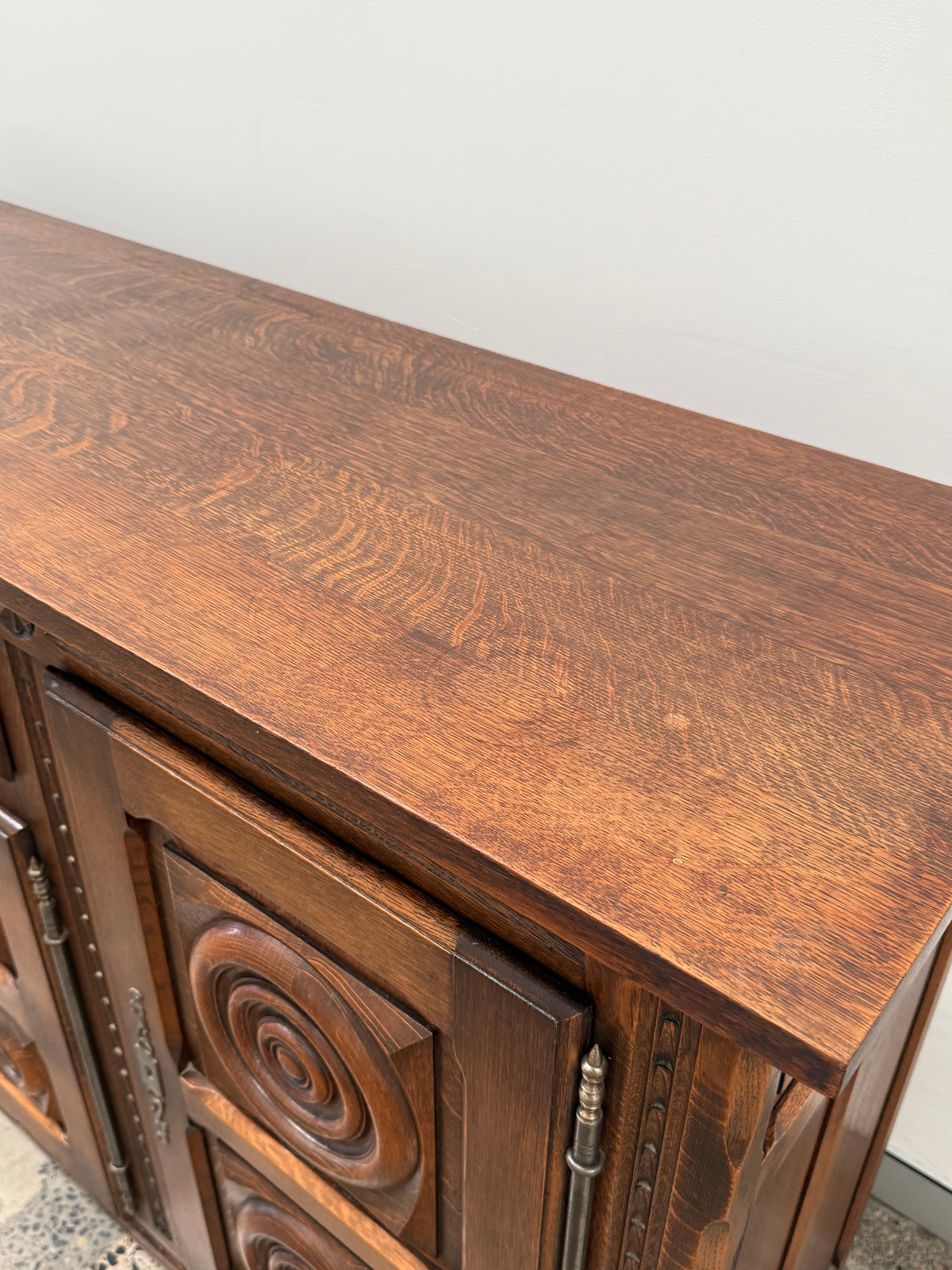 Vintage French Oak Sideobard by Charles Dudouyt