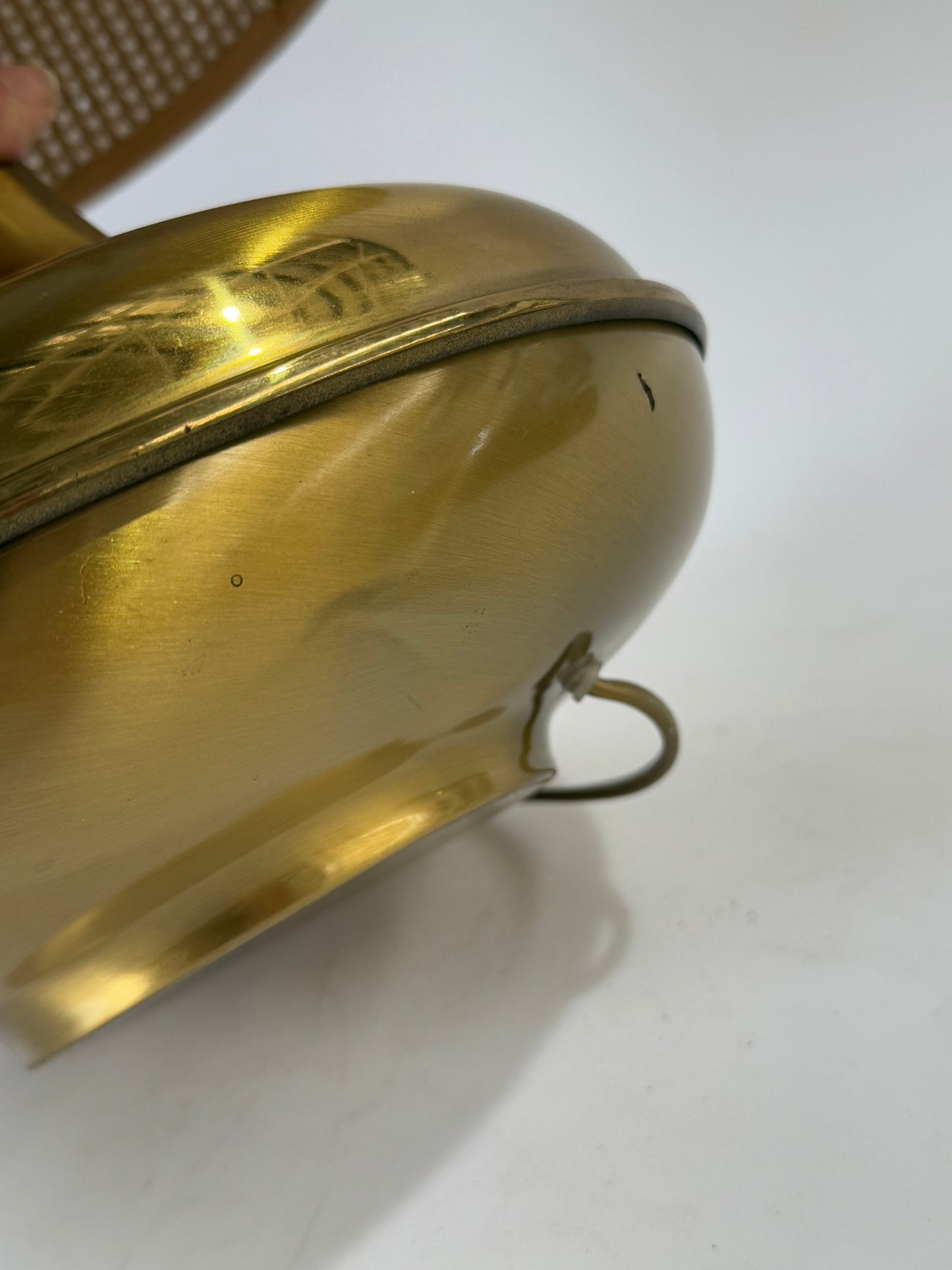 Vintage Italian Brass and Rattan Lamp