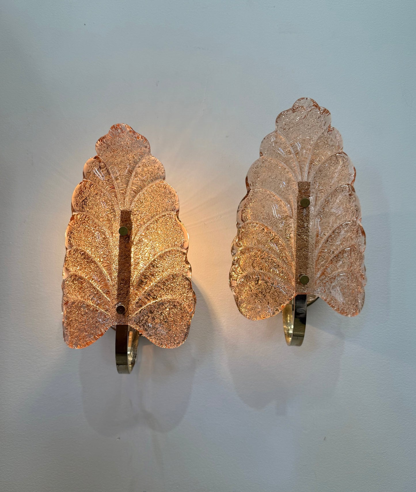 Pair of Foglia Murano Wall Lights