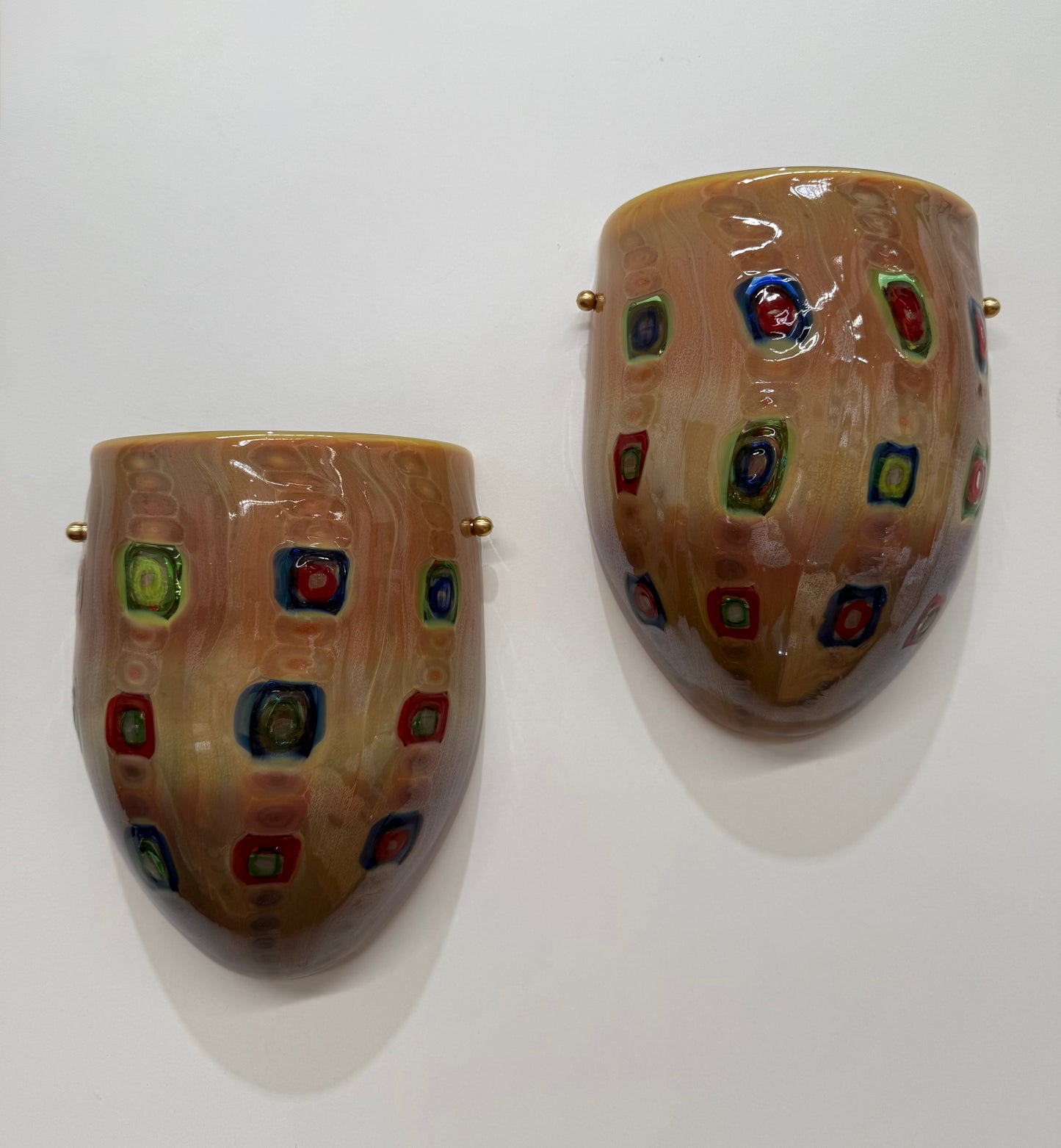 Pair of Murano Glass Wall Lights