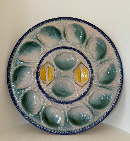 Antique French Ceramic Oyster Plate