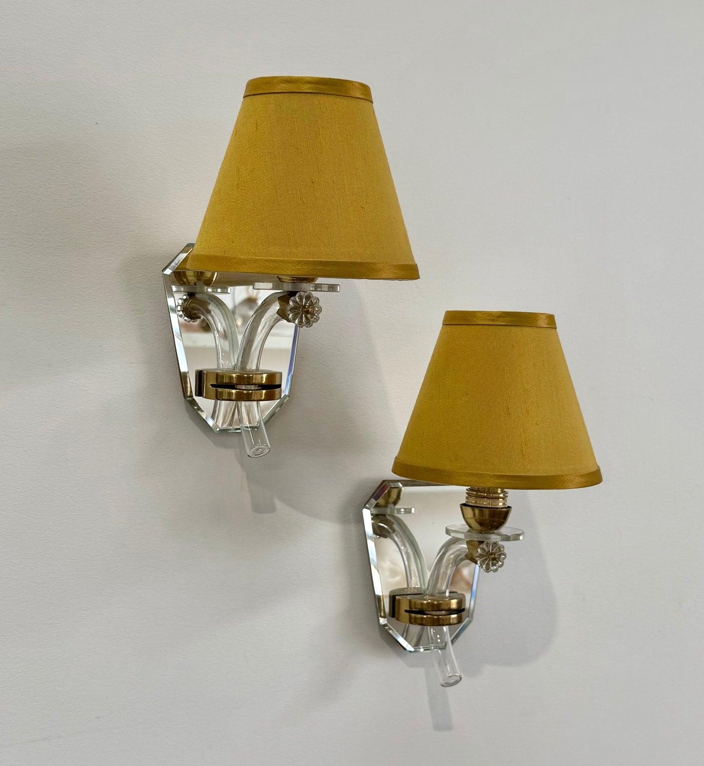 French Glass Mirrored Wall Light - Four Available