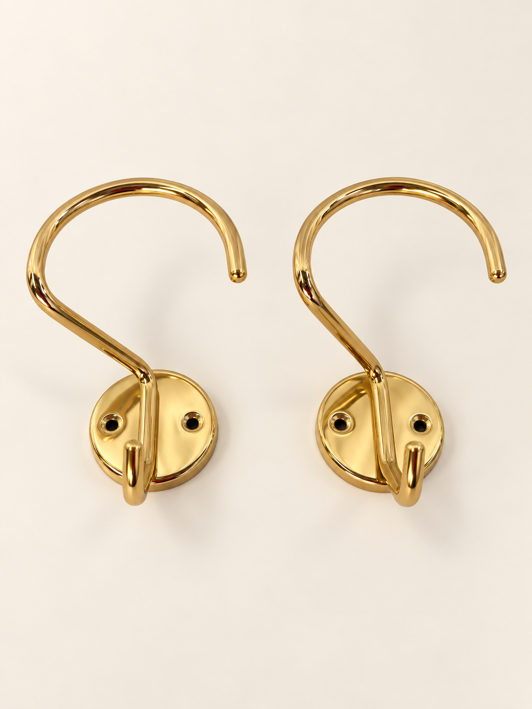 Vintage Italian Brass Coat Hooks - Eight Available
