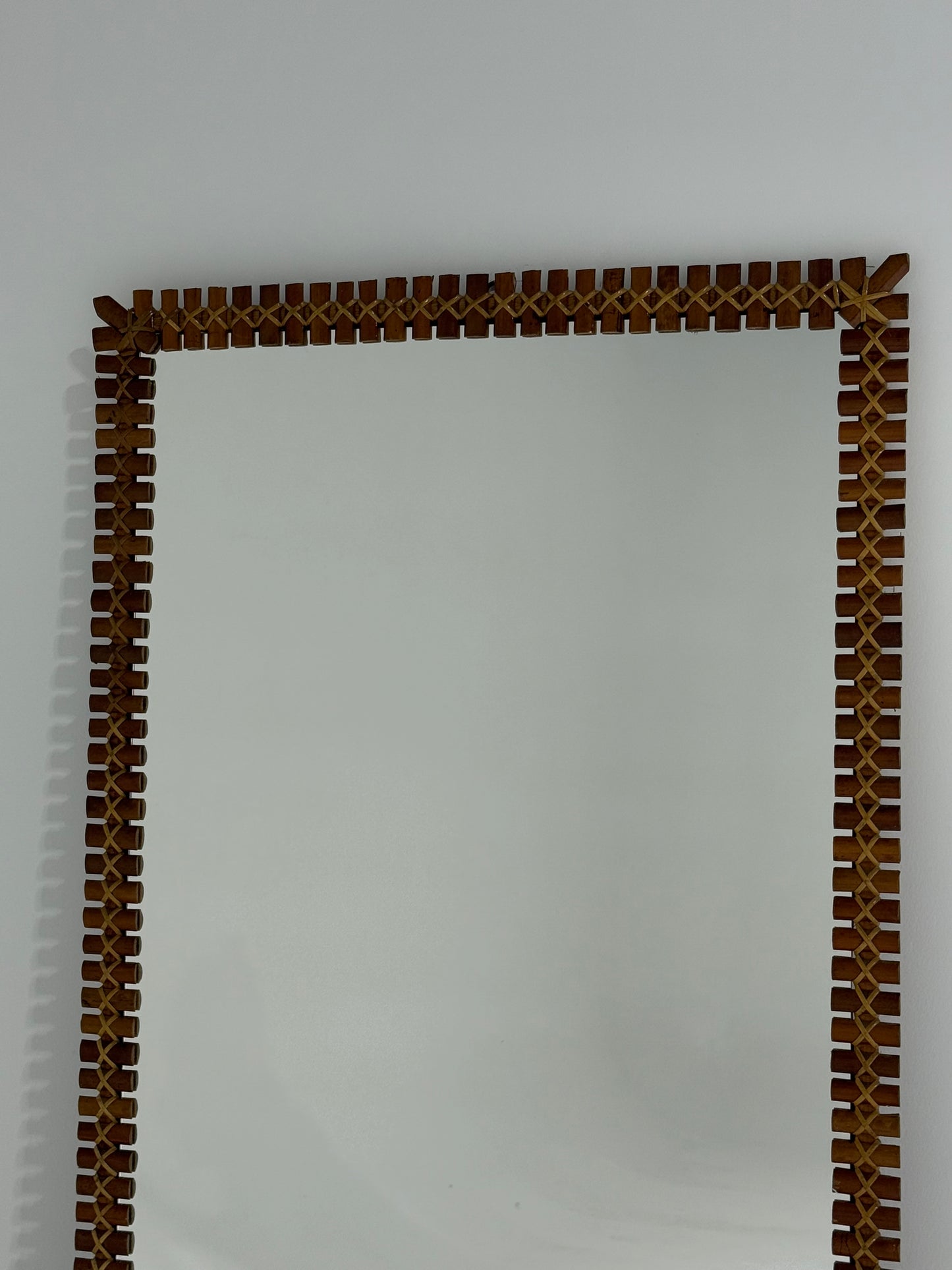 Full Length Italian Bamboo Mirror by Bonacina