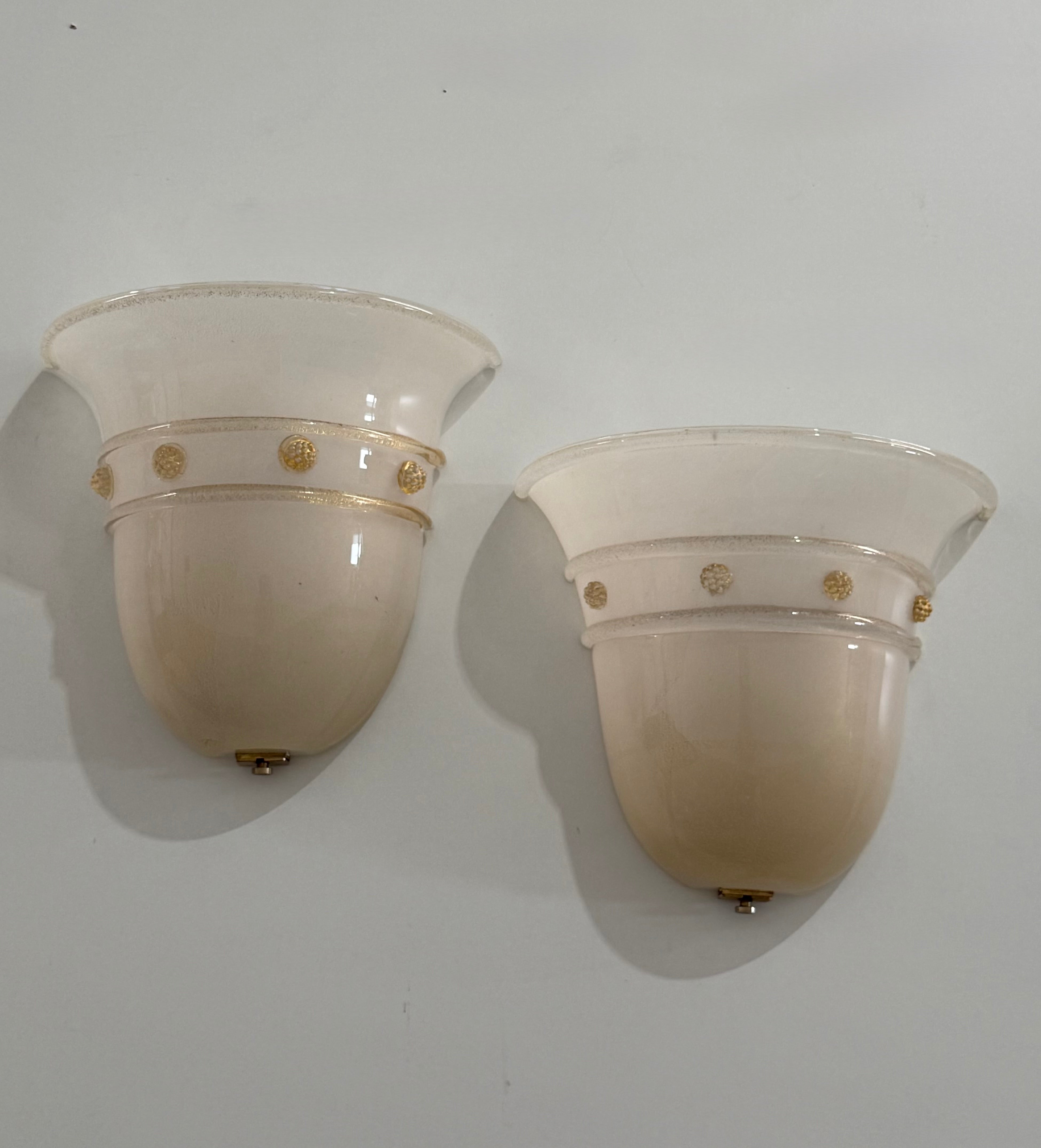 Pair of Murano Glass Wall Lights by Barovier & Toso