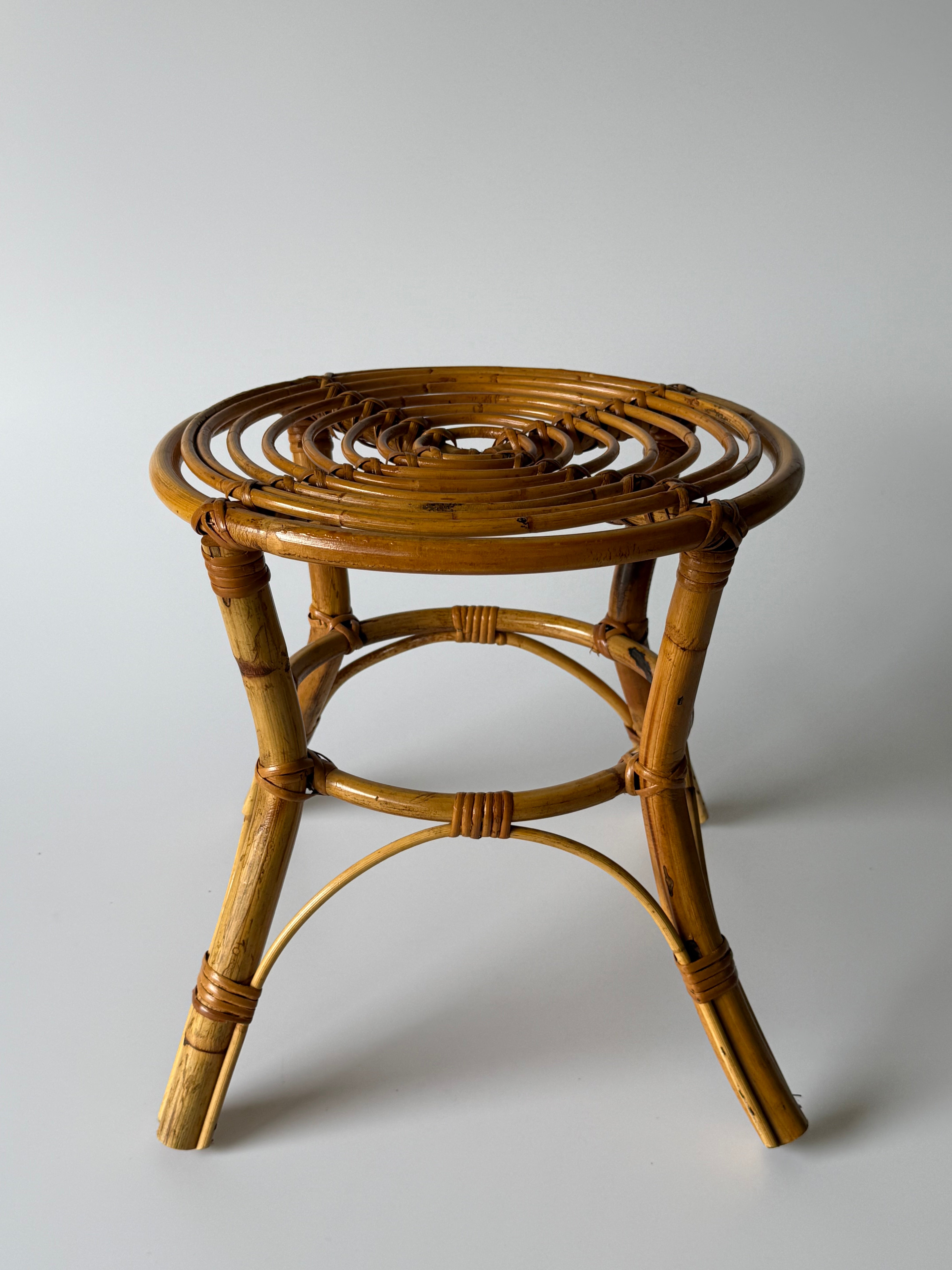 PRE-ORDER: Vintage Italian Bamboo Stool by Tito Agnoli