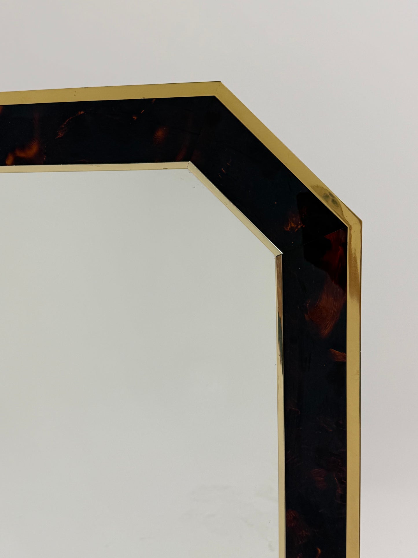Large French Lacquered Tortoiseshell Mirror