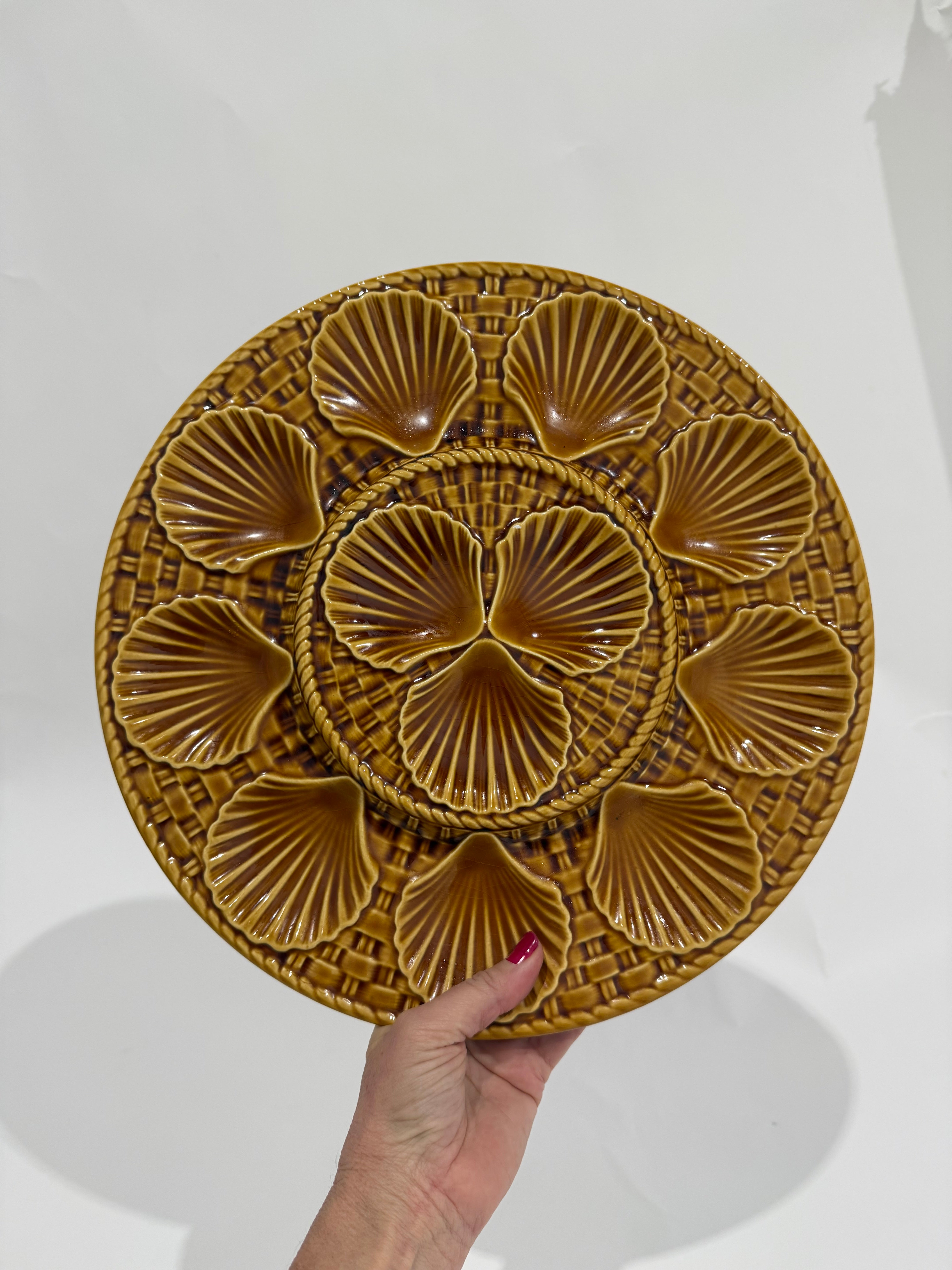 Vintage French Ceramic Oyster Platter