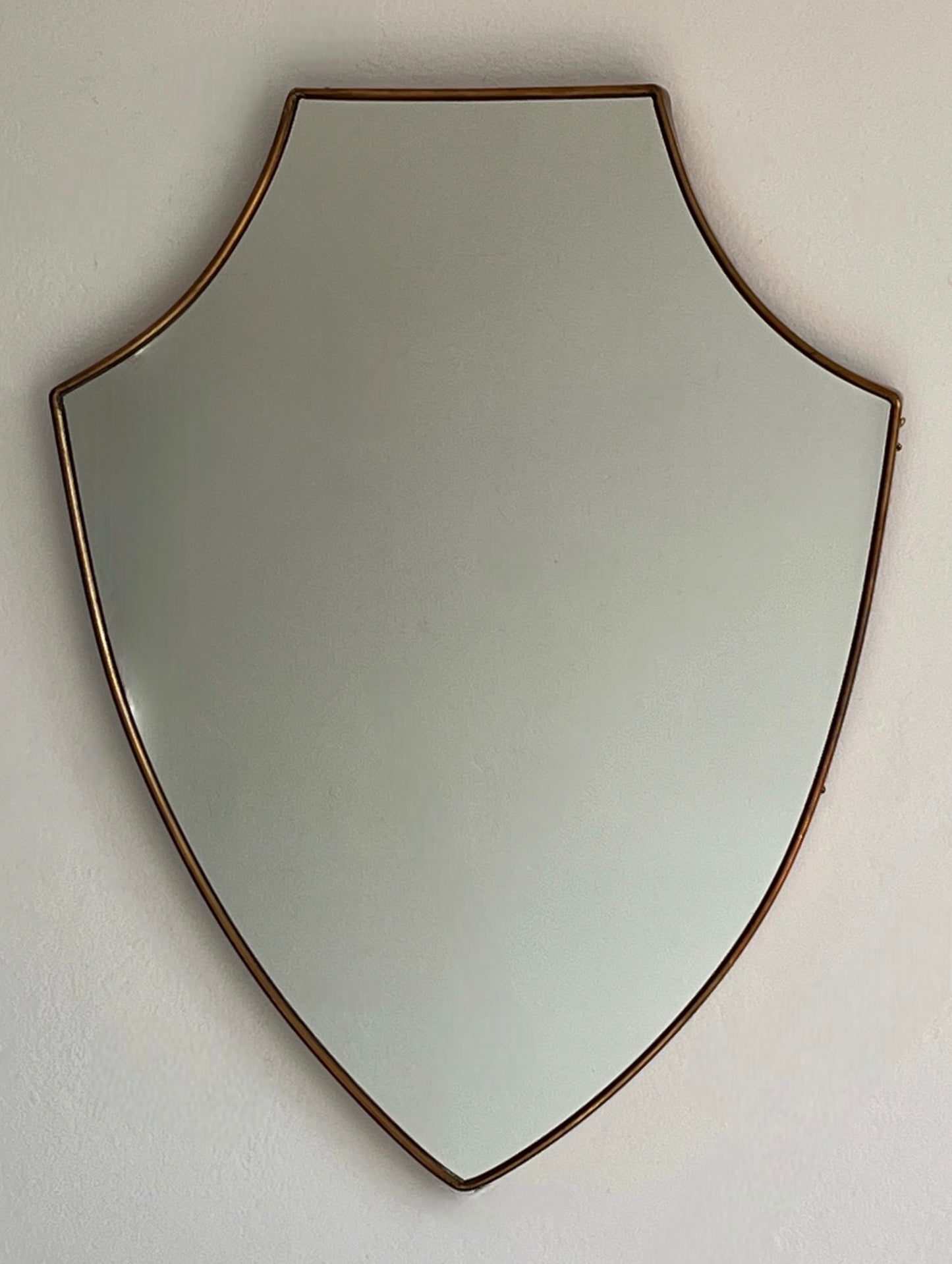 Vintage Italian Brass Shield Mirror