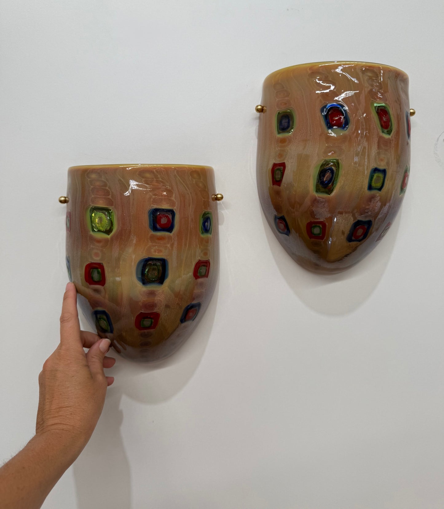 Pair of Murano Glass Wall Lights