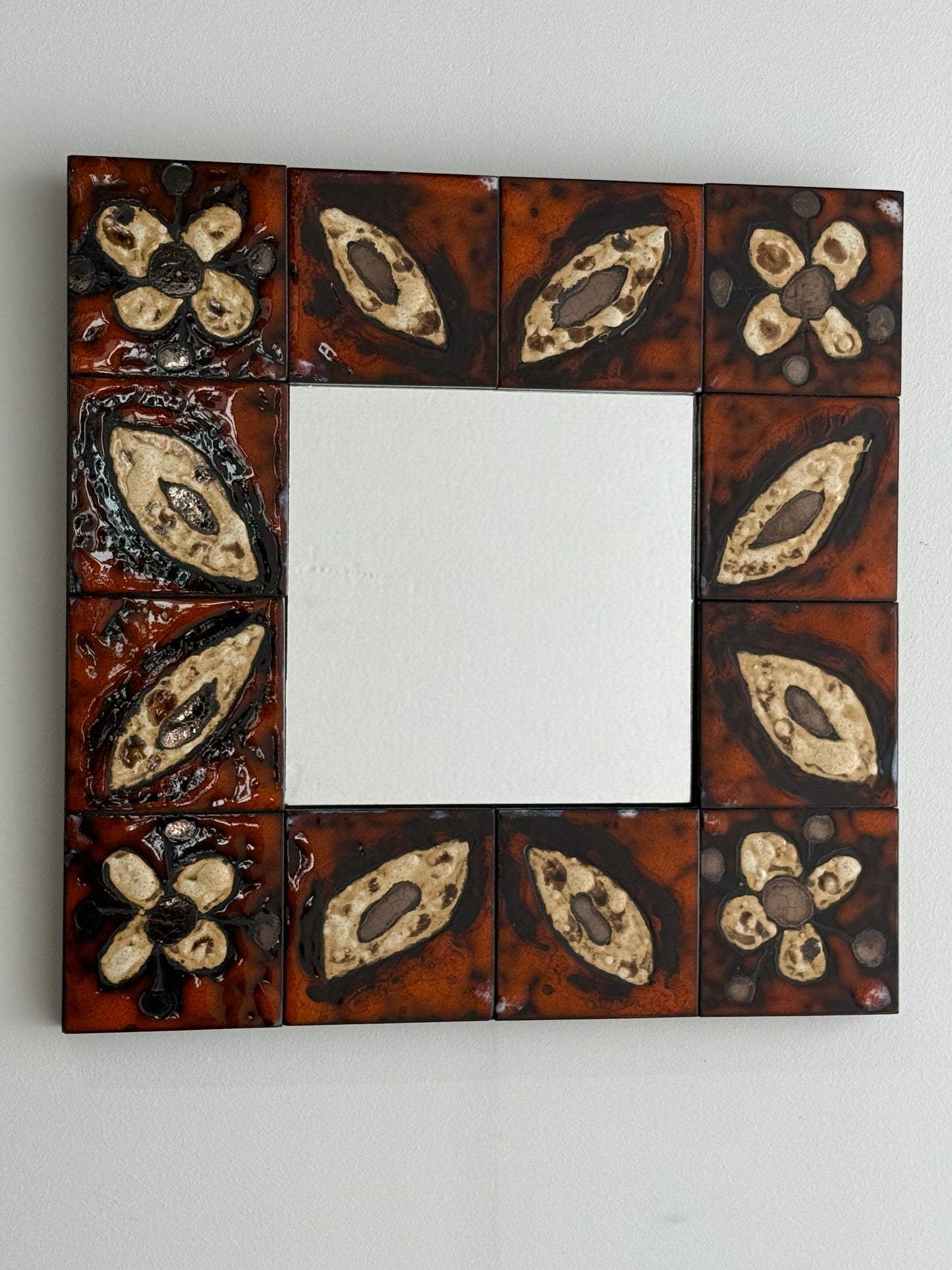 Vintage French Ceramic Mirror