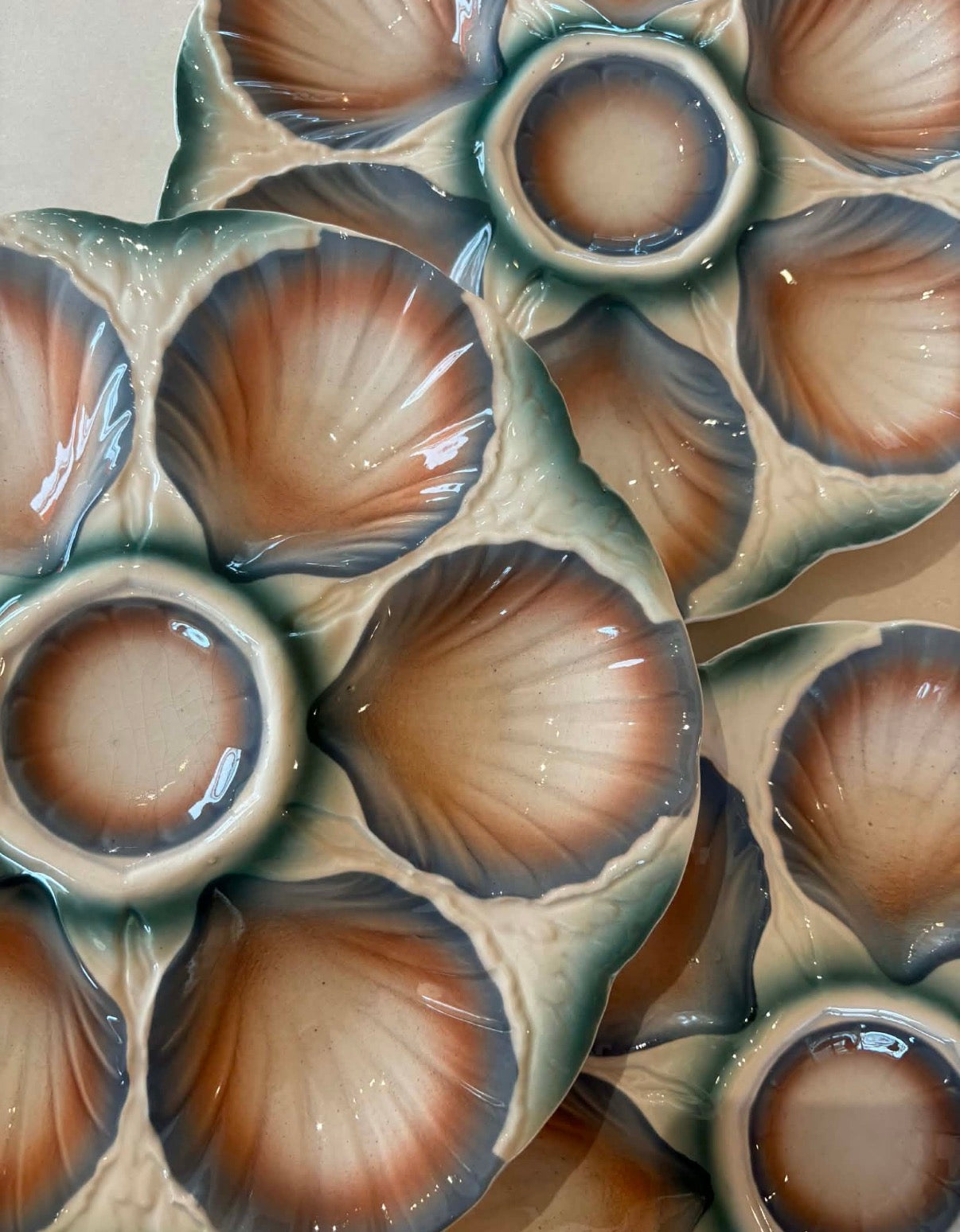 Vintage French Oyster Plate by Sarreguemines - 3 Available
