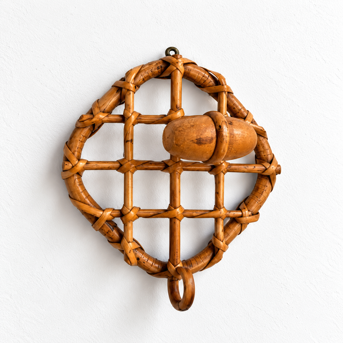Italian Bamboo Coat Hook by Bonacina - Two Available