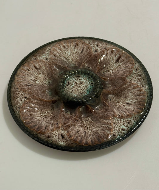 Pair of French Ceramic Oyster Plates by Marius Giuge