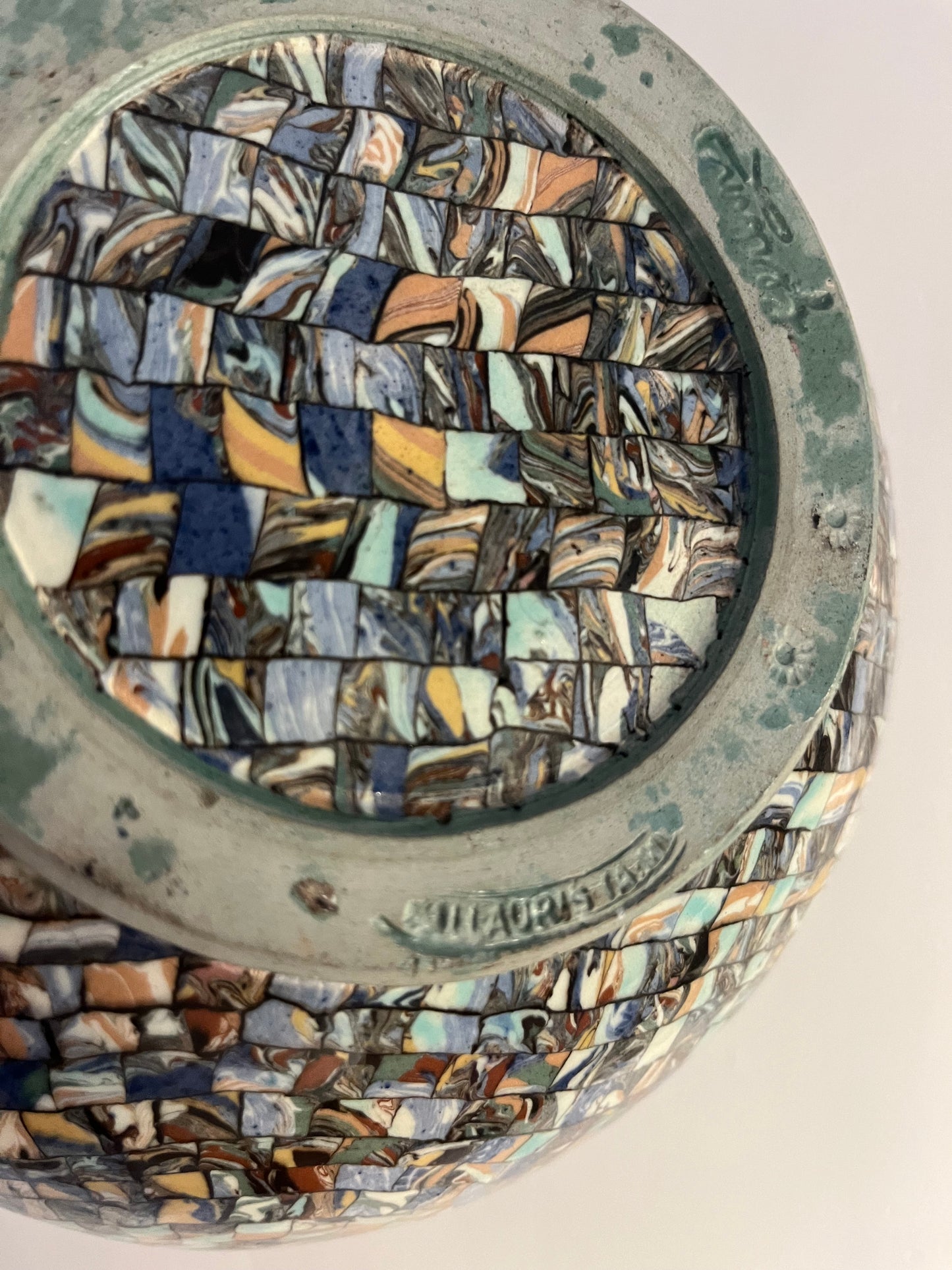 French Ceramic Mosaic Vase by Jean Gerbino, Vallauris