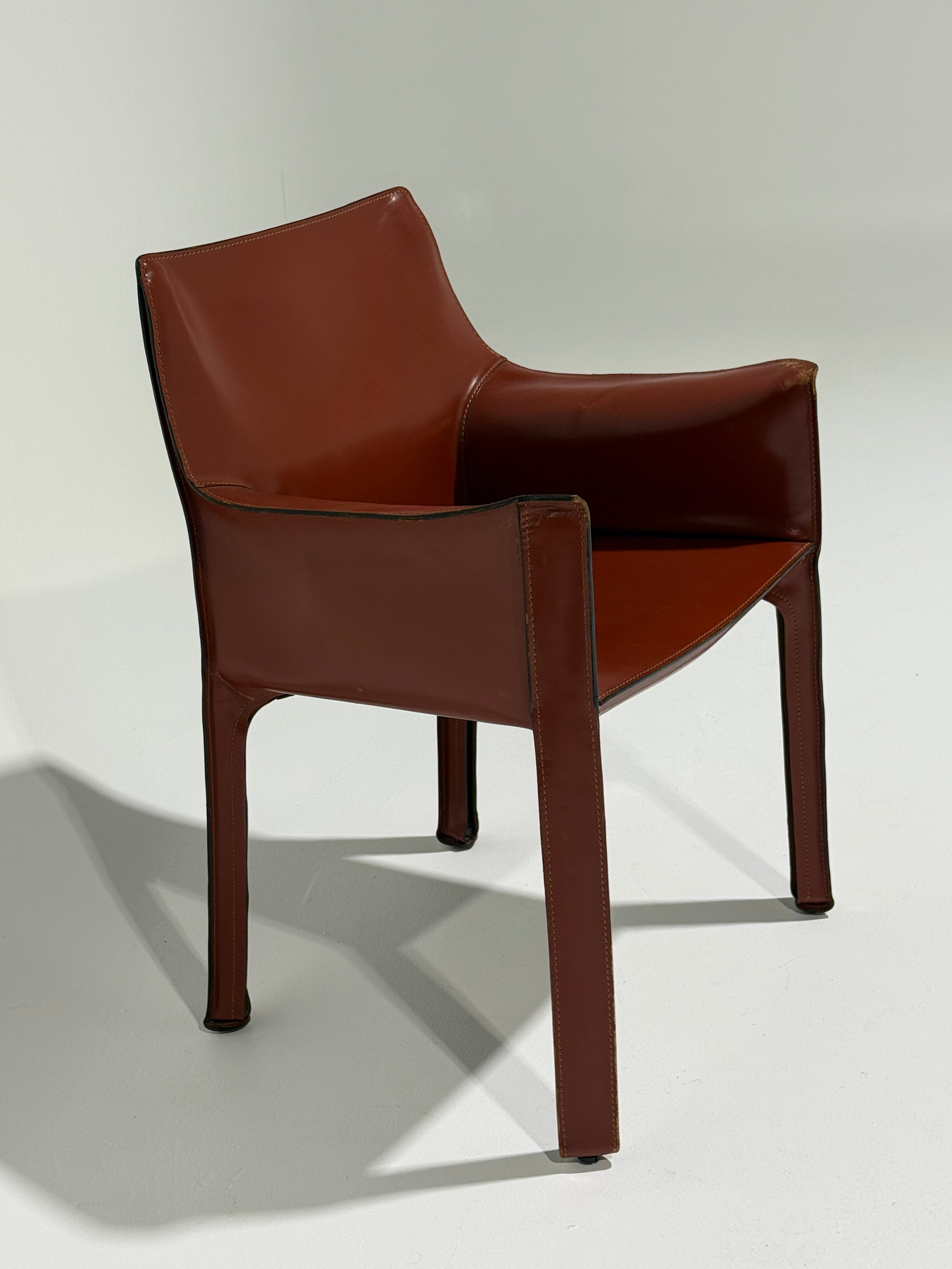 Leather CAB 413 Chair by Mario Bellini for Cassina