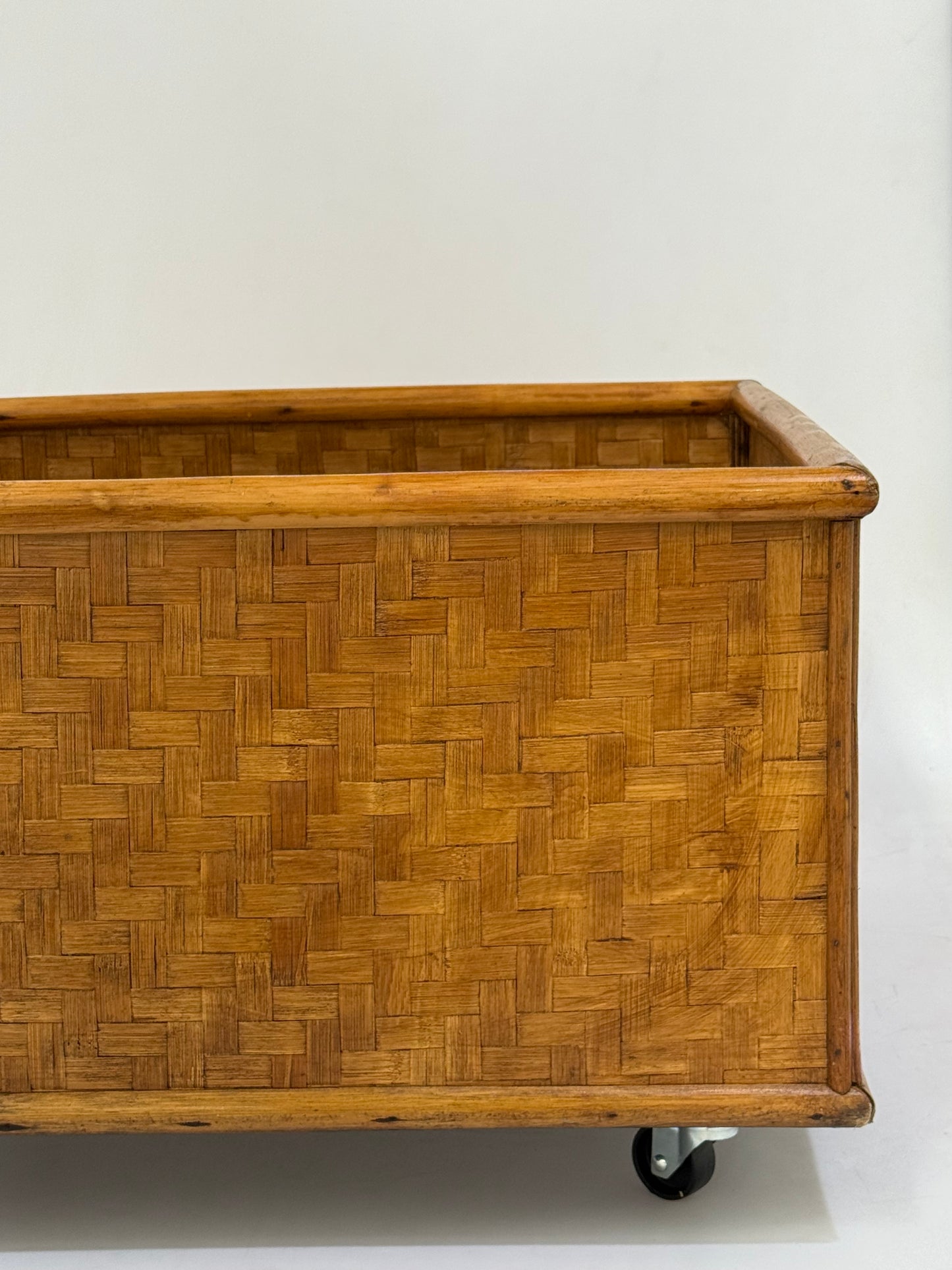 Vintage Italian Pressed Bamboo Planter