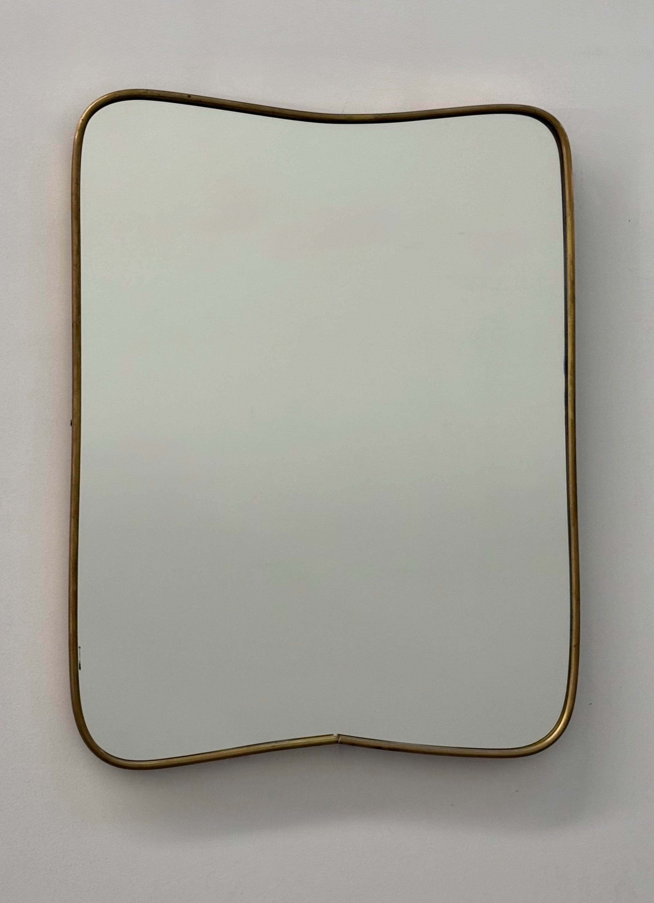 Vintage Italian Brass Shield Mirror
