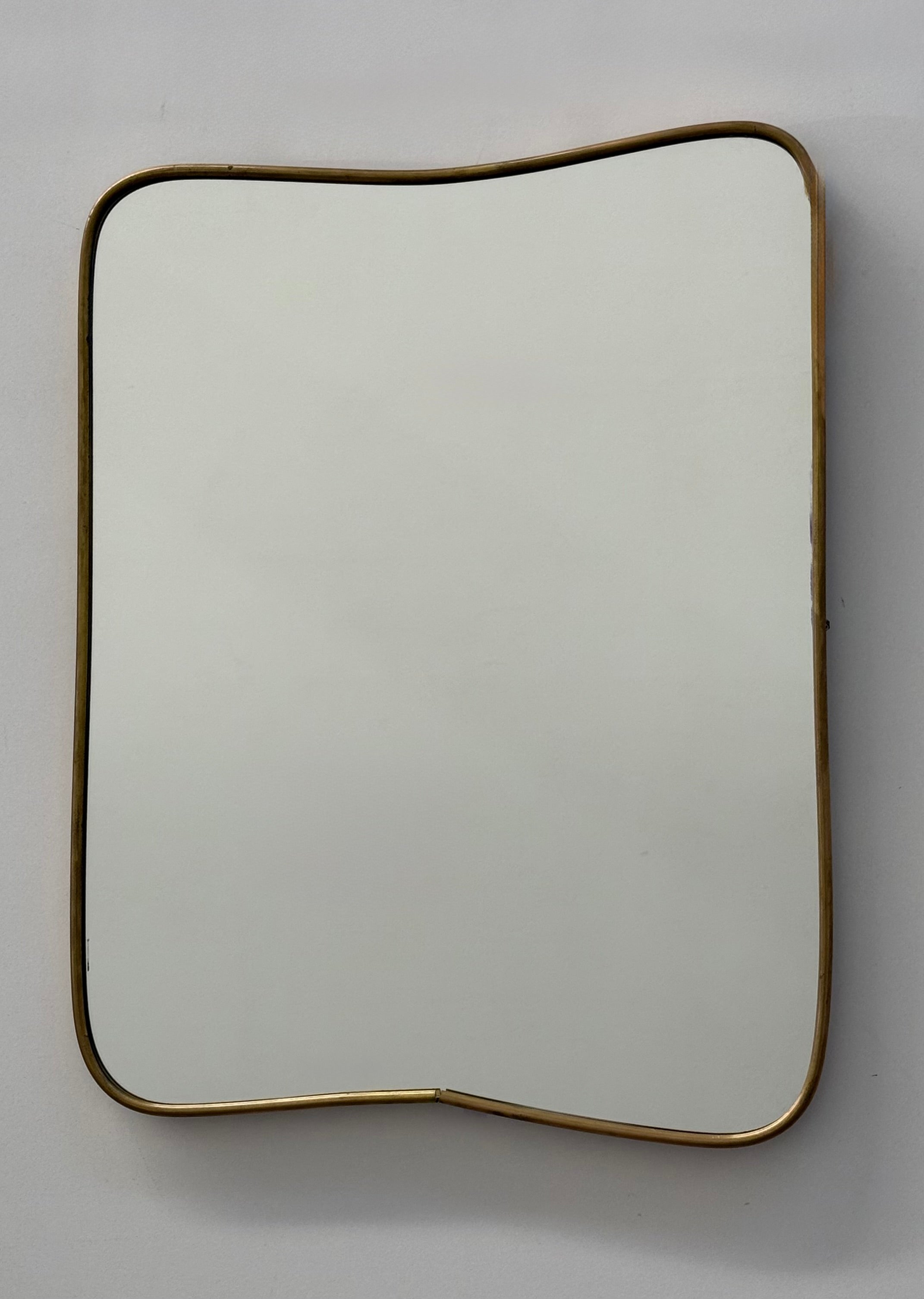 Vintage Italian Brass Shield Mirror