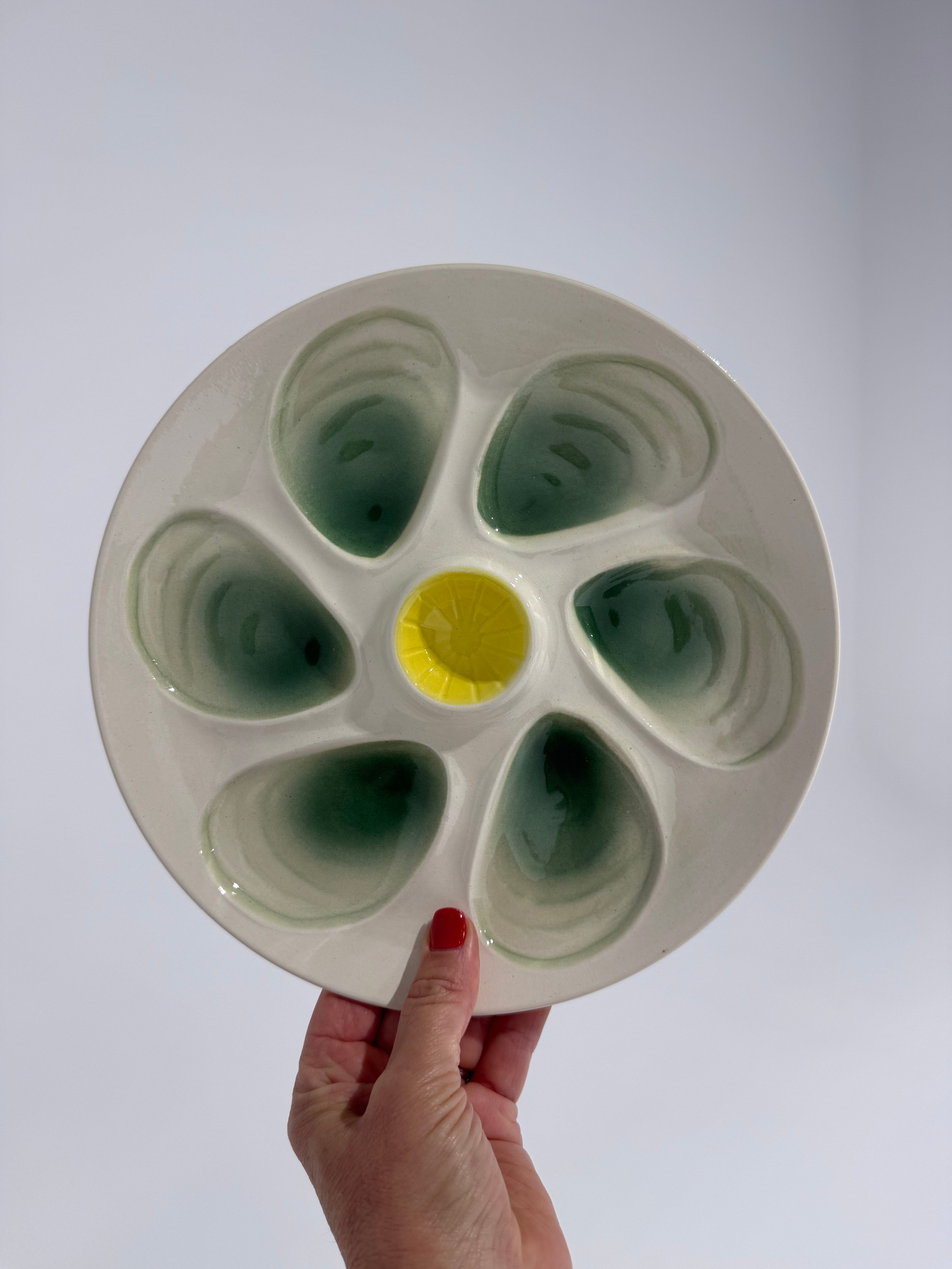 French Ceramic Oyster Plate - Four Available