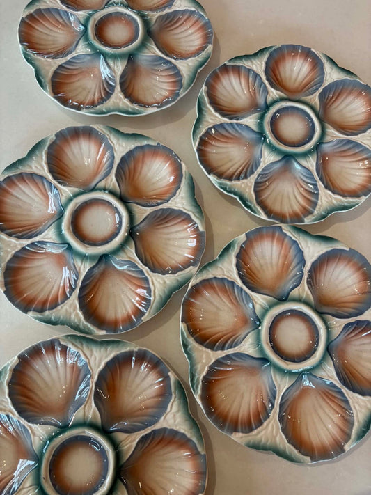 Vintage French Oyster Plate by Sarreguemines - 3 Available