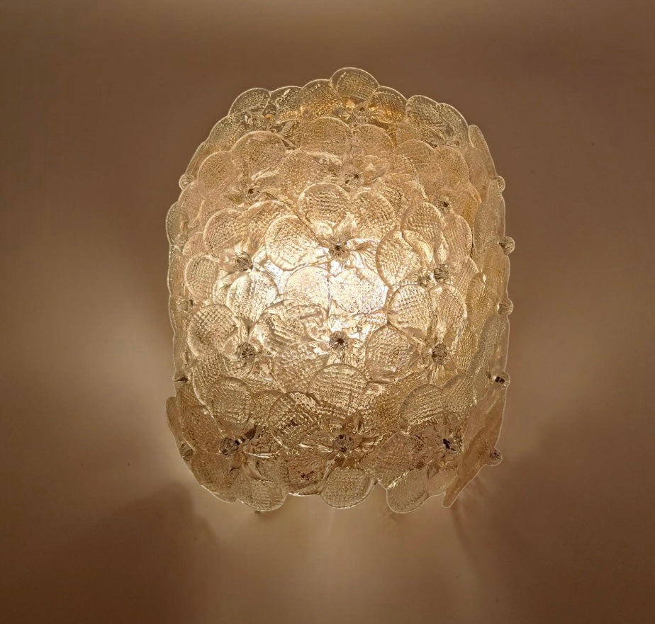 Pair of Murano Flower Wall Lights by Seguso