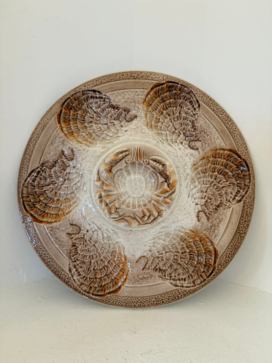 Antique French Ceramic Oyster Plate - Five Available