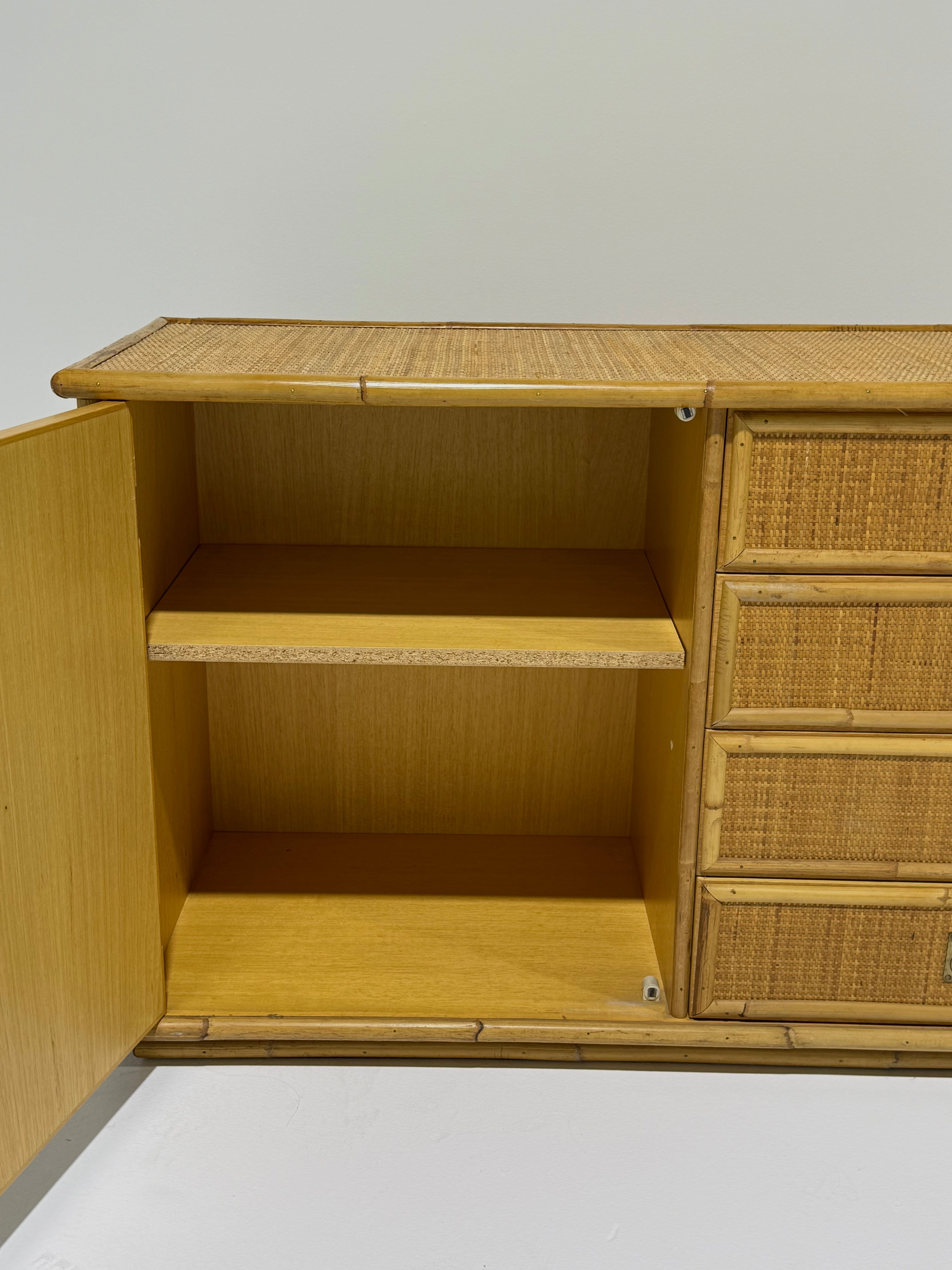 Italian Bamboo Sideboard by Dal Vera