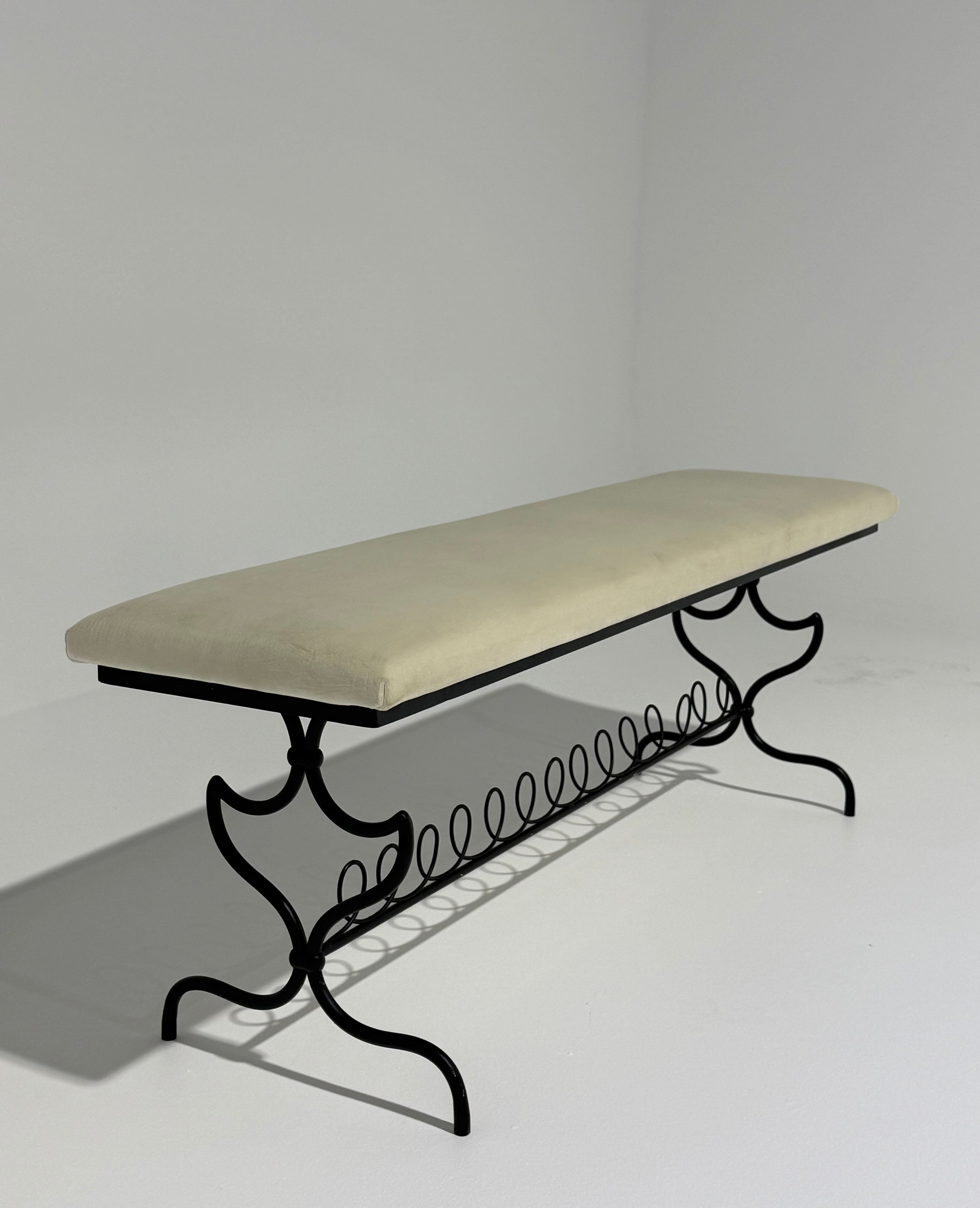 Vintage Italian Wrought Iron Bench