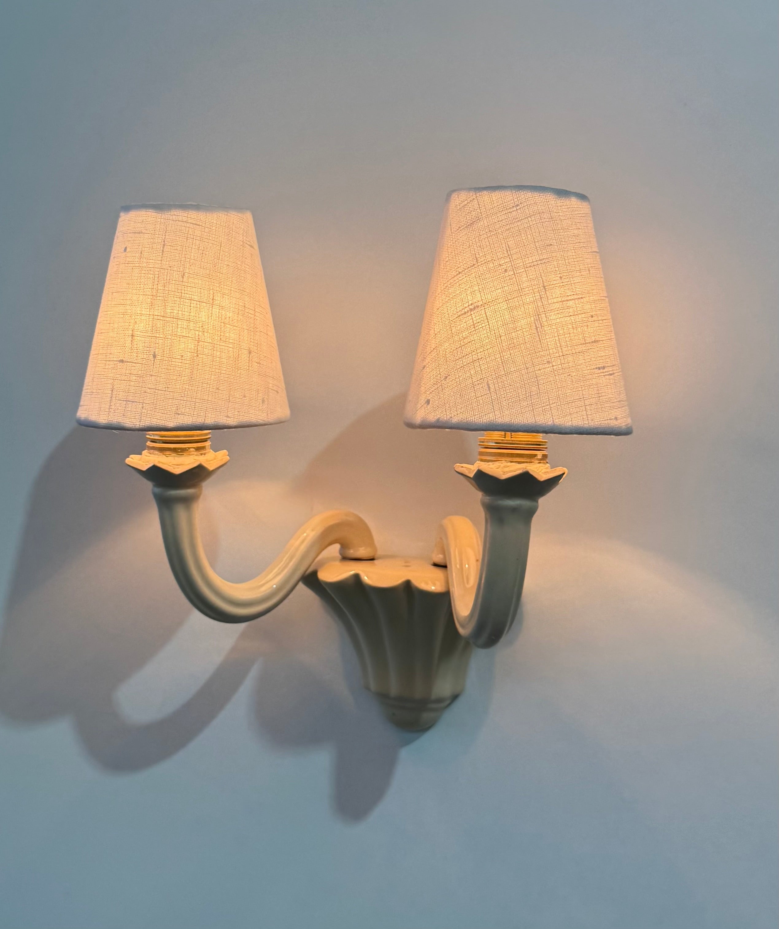 Pair of 1950’s French Ceramic Wall Lights