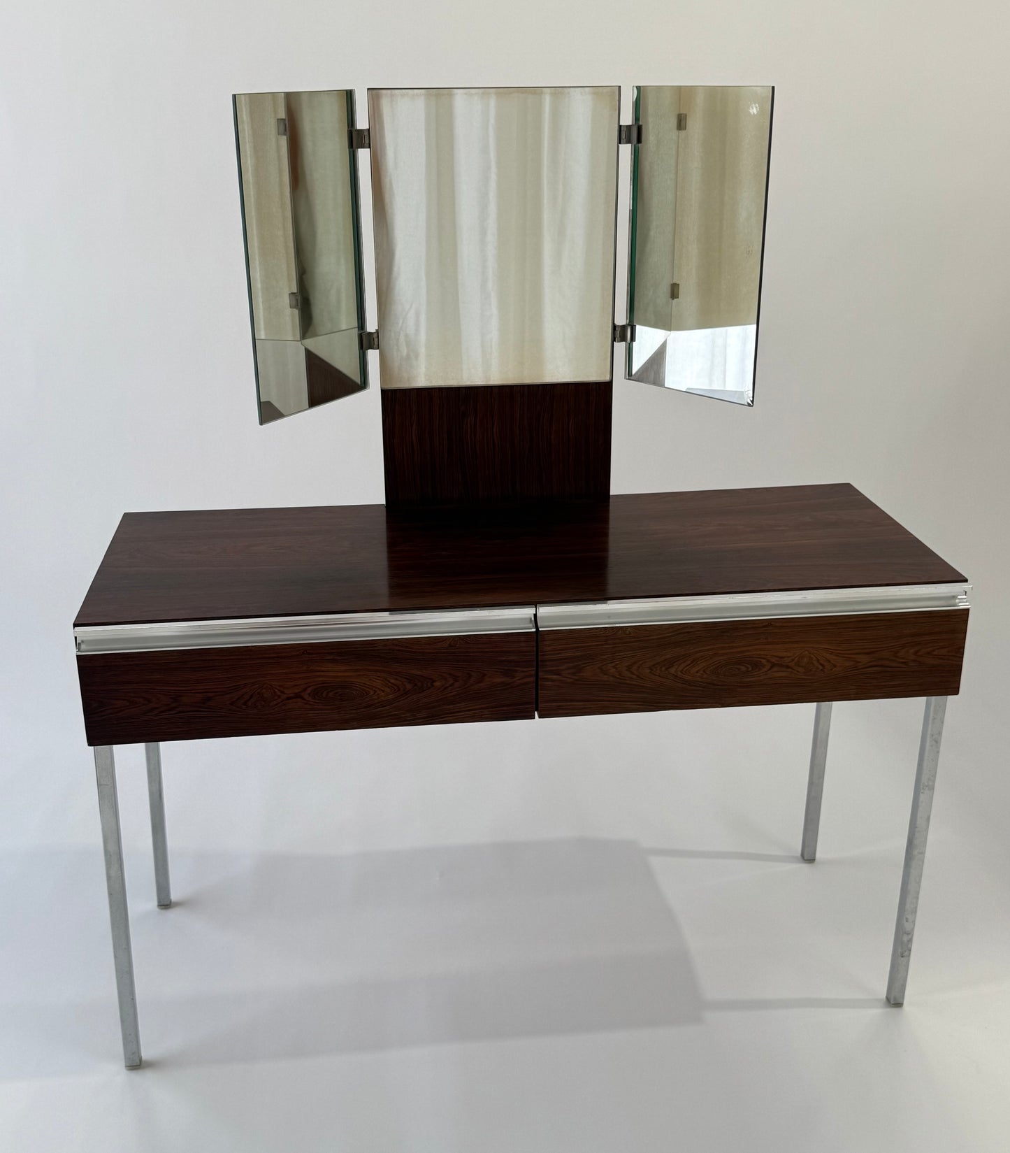 Vintage Rosewood & Chrome Dressing Table