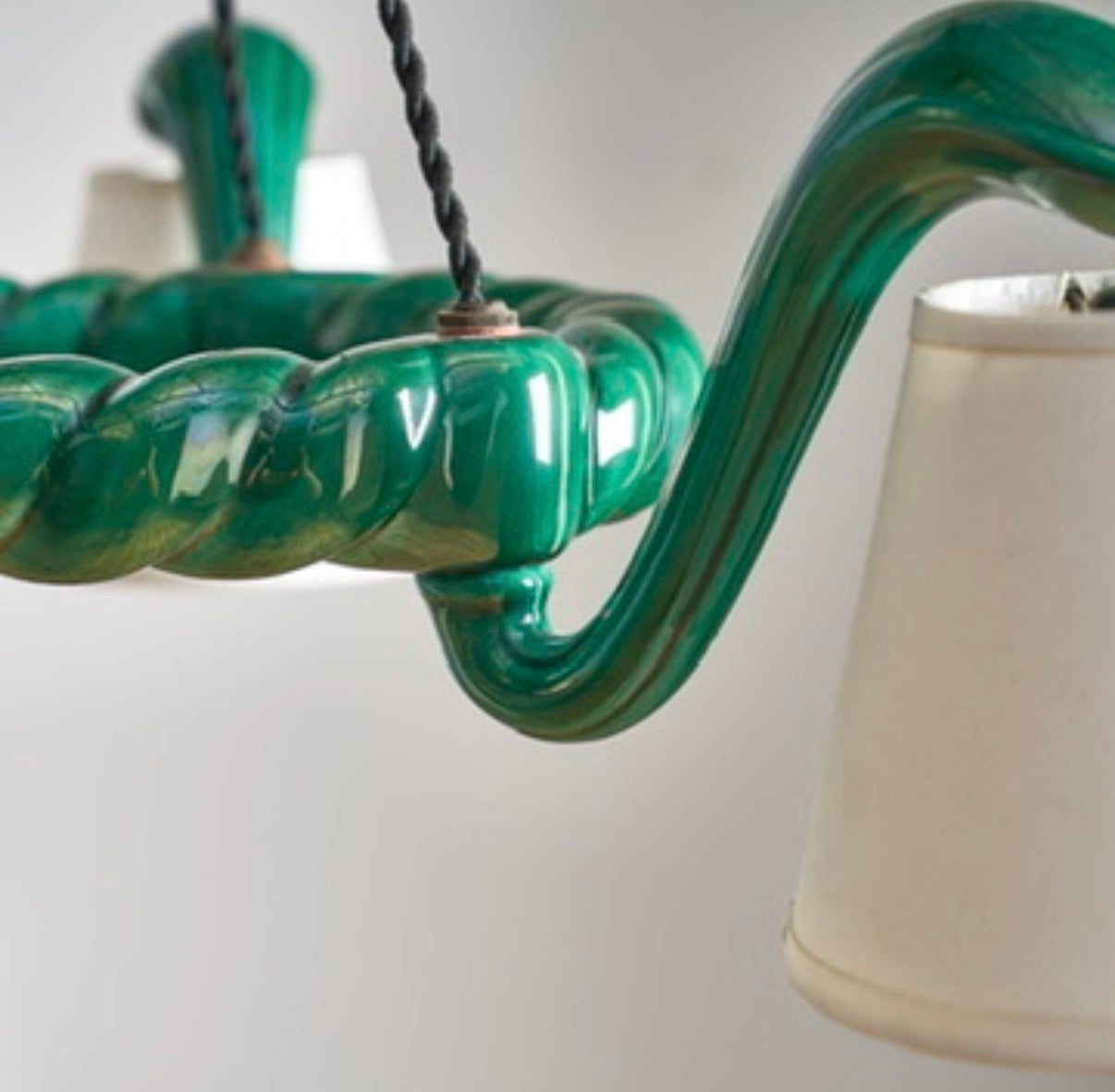 Vintage French Ceramic Pendant