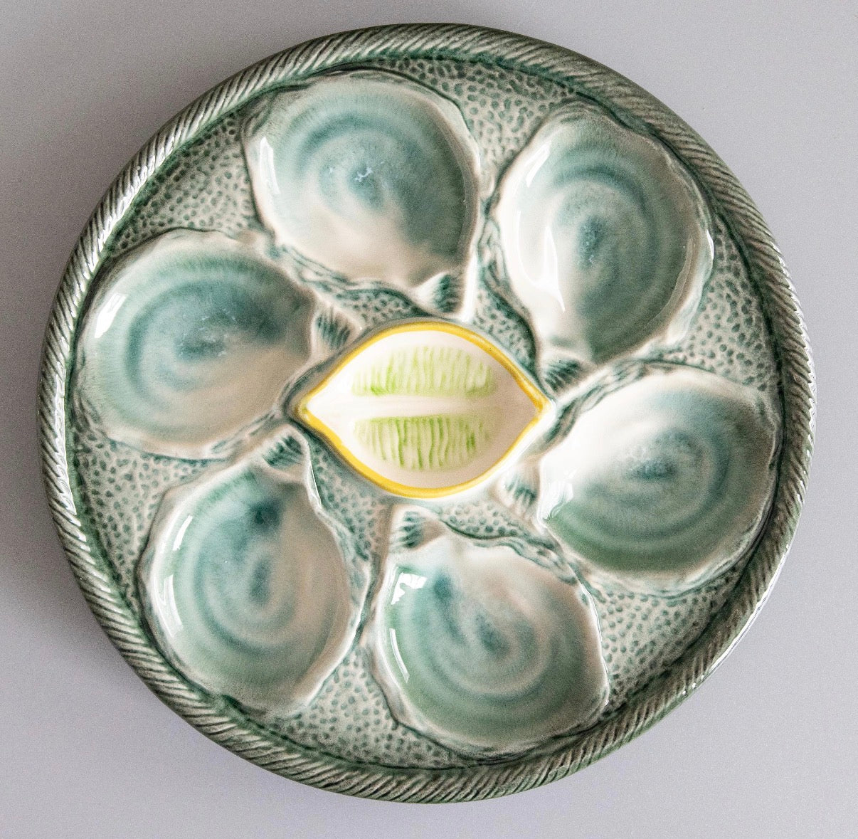 Antique French Ceramic Oyster Plate - 4 Available