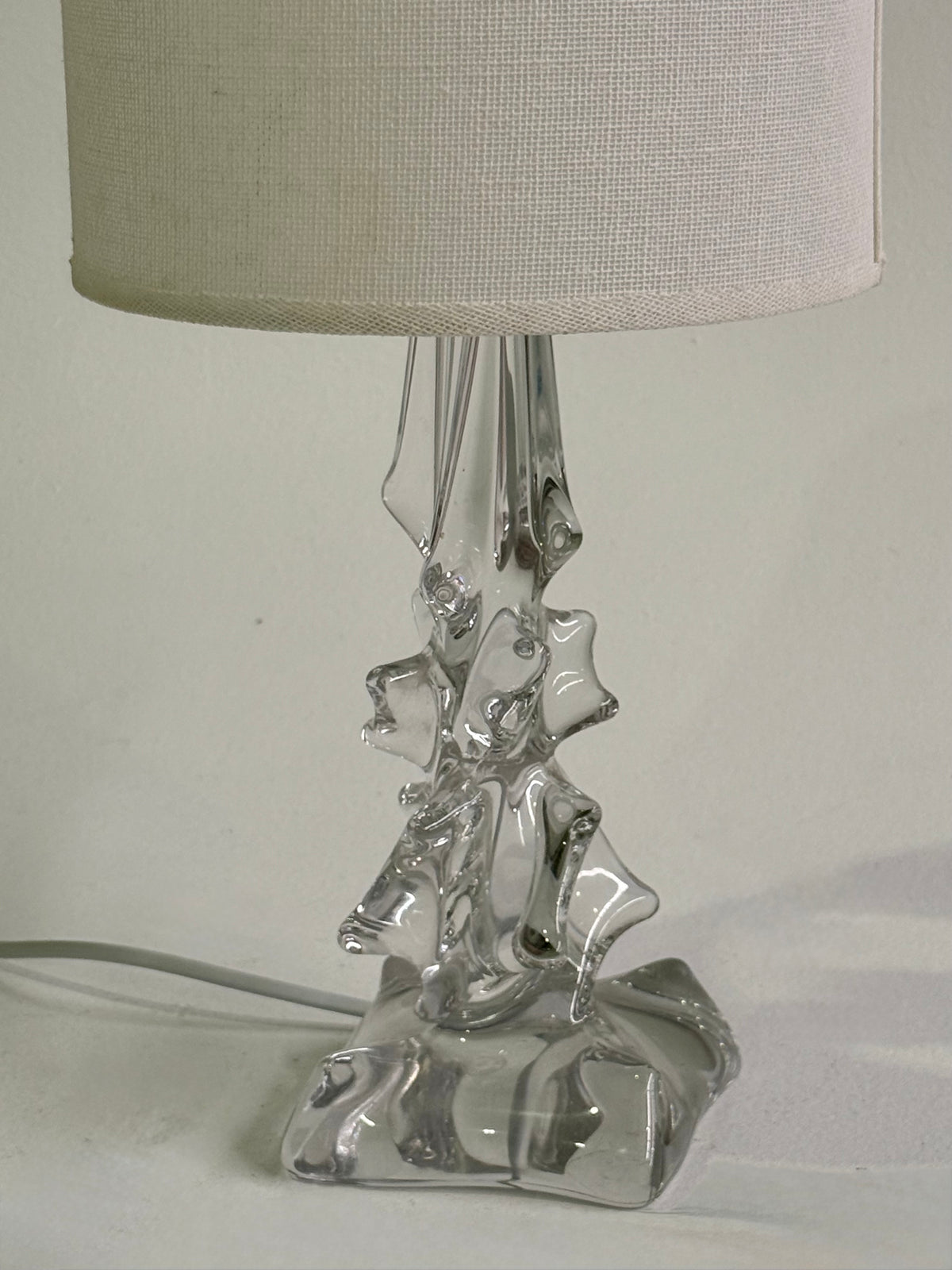 1960s French Crystal Lamp by Charles Schneider