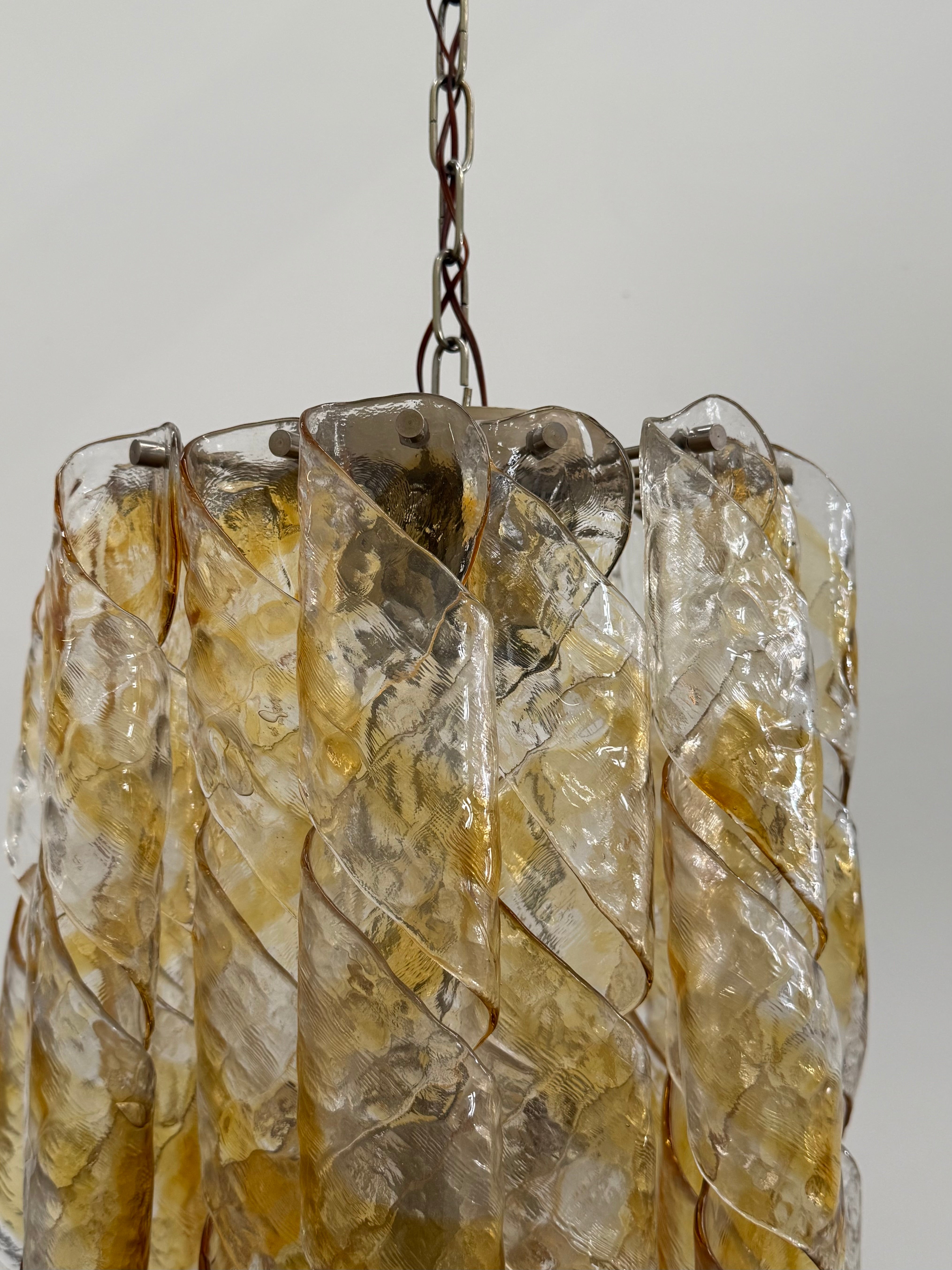 Murano ‘Torciglione’ Glass Chandelier by AV Mazzega