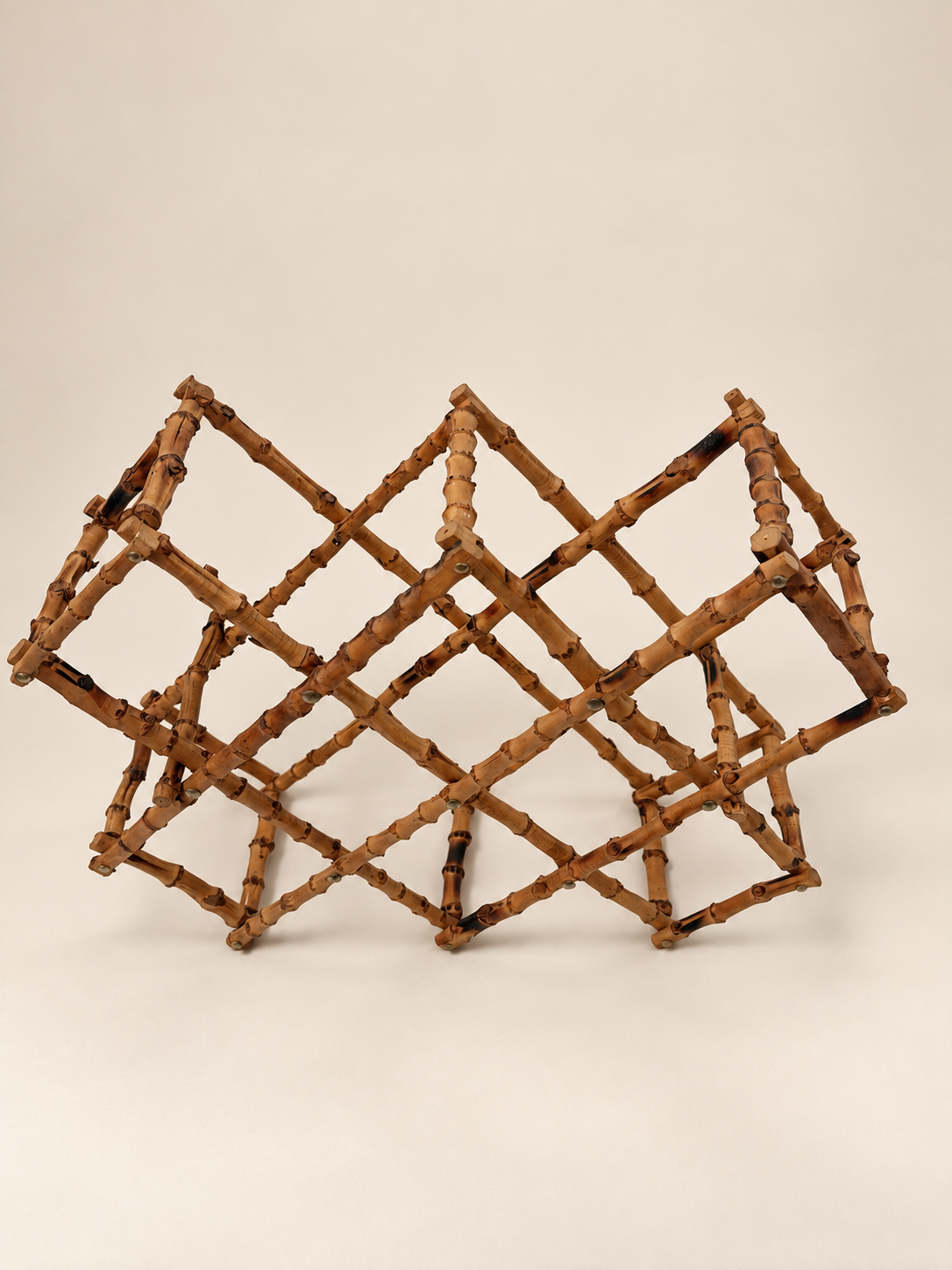 Vintage Bamboo Folding Wine Rack
