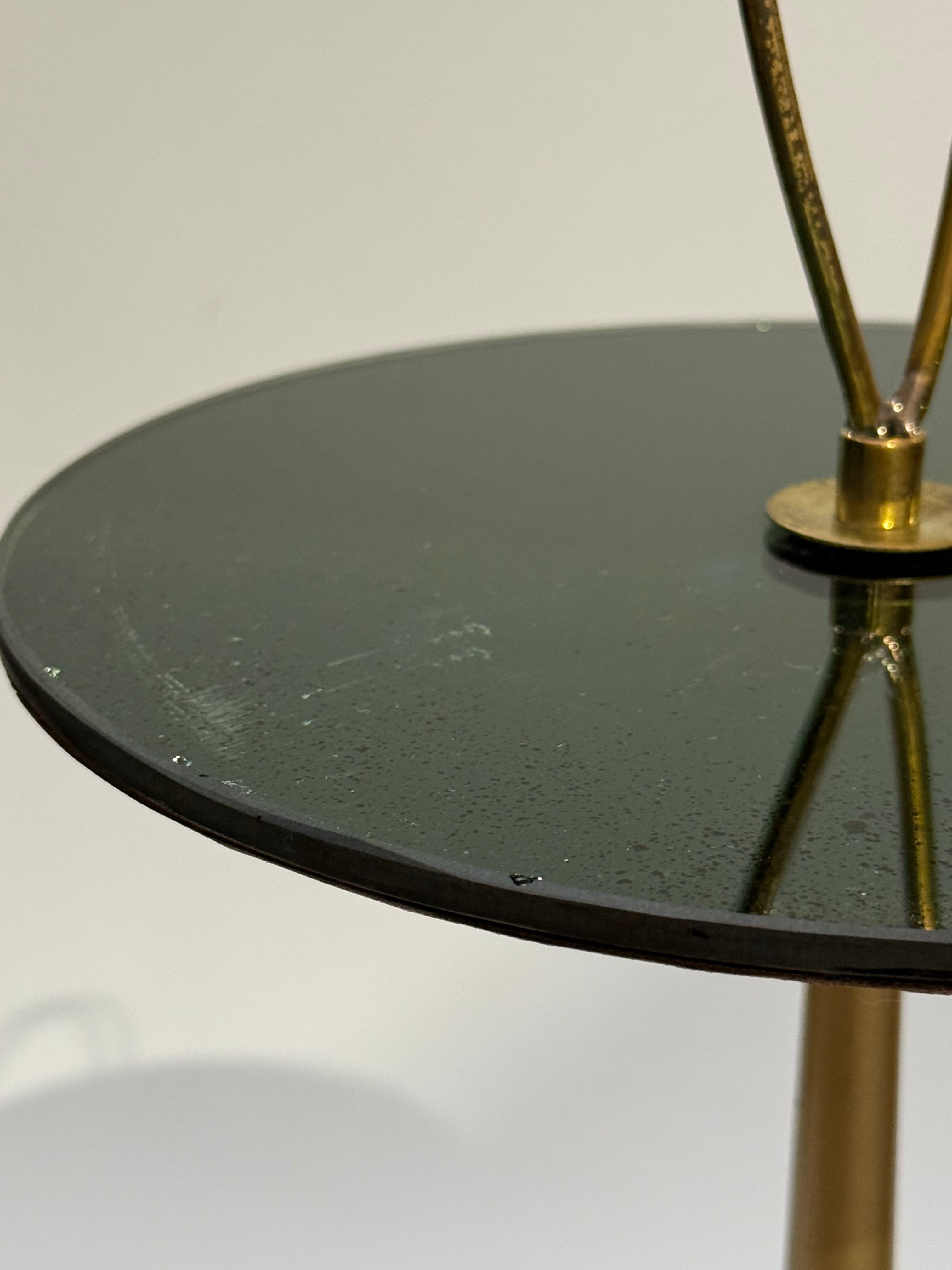 Vintage Travertine & Glass Side Table - Two Available